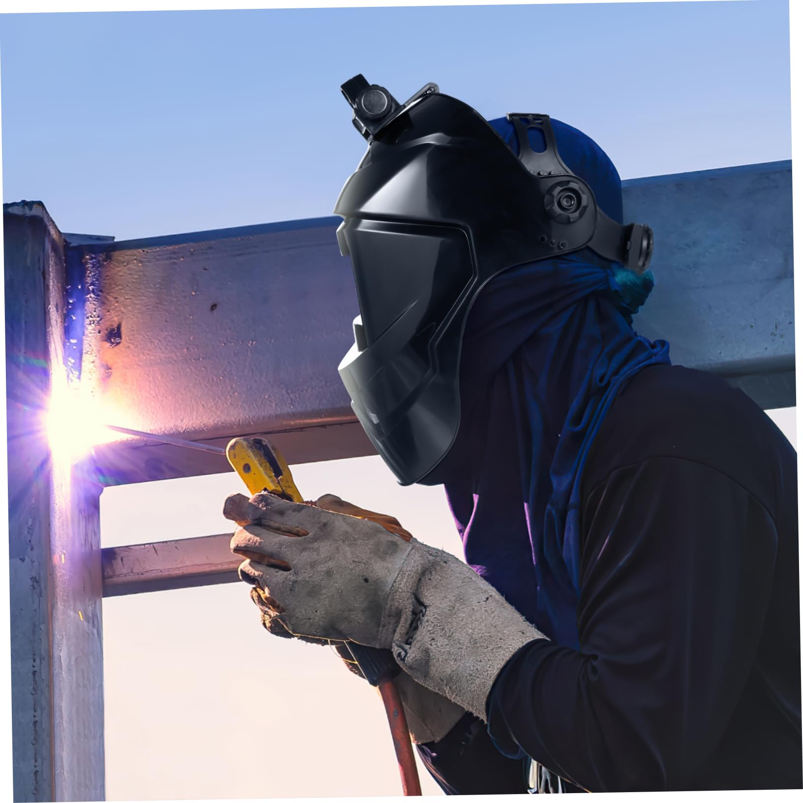 MUCKLILY Convenient Welder Mask Auto Darkening Welding Helmet Solar-powered Safety Hood
