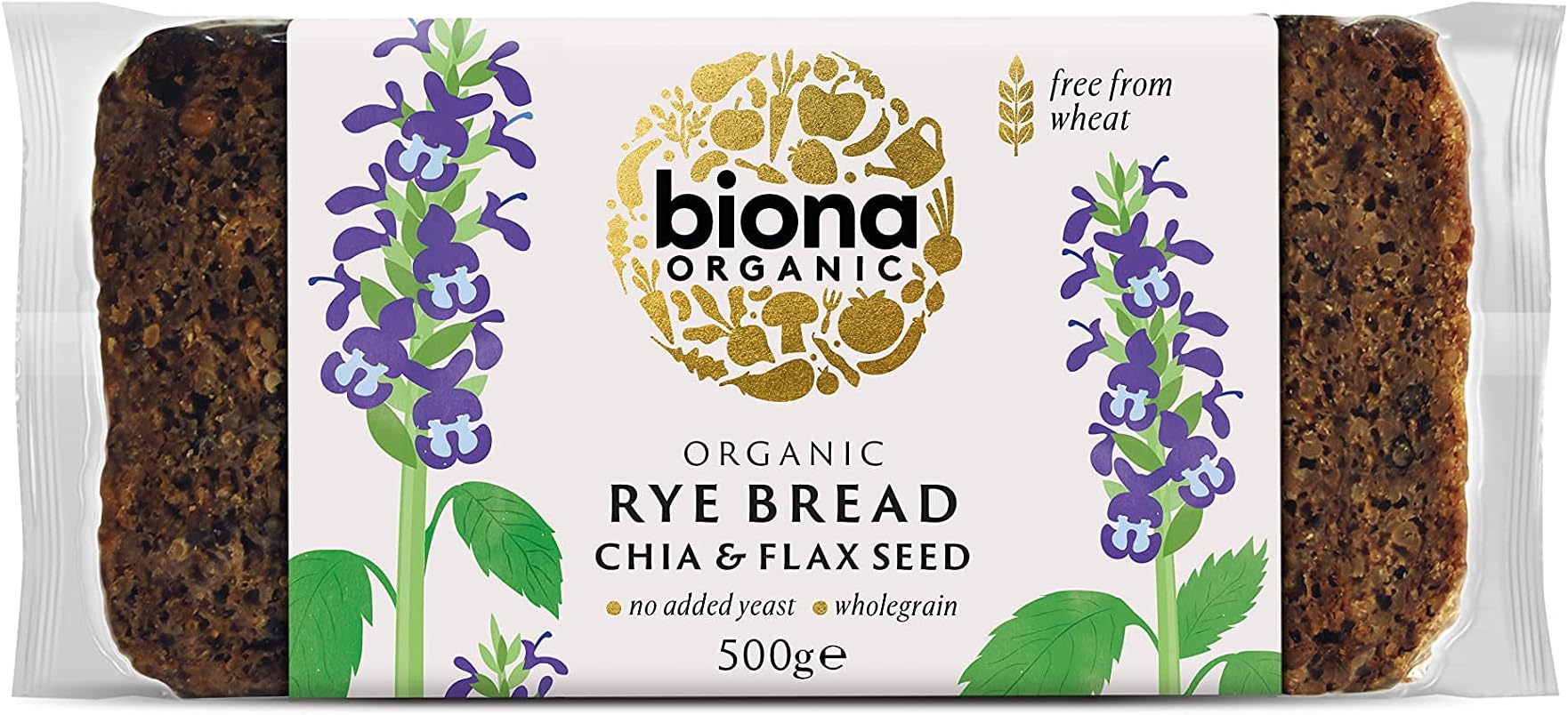 Biona Organic Rye Chia and Flax Seed Bread, 500g
