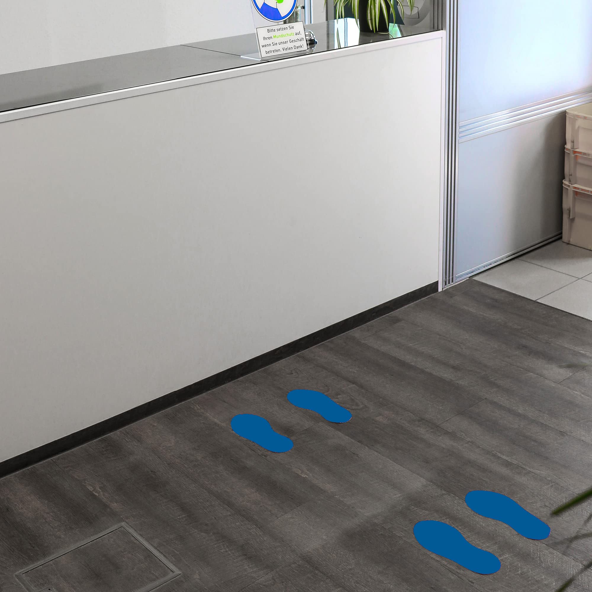 Adesivi Pavimento Impronte Verdi - 10 Coppie Per Distanziamento Sociale, Antiscivolo R10 - Foto 5