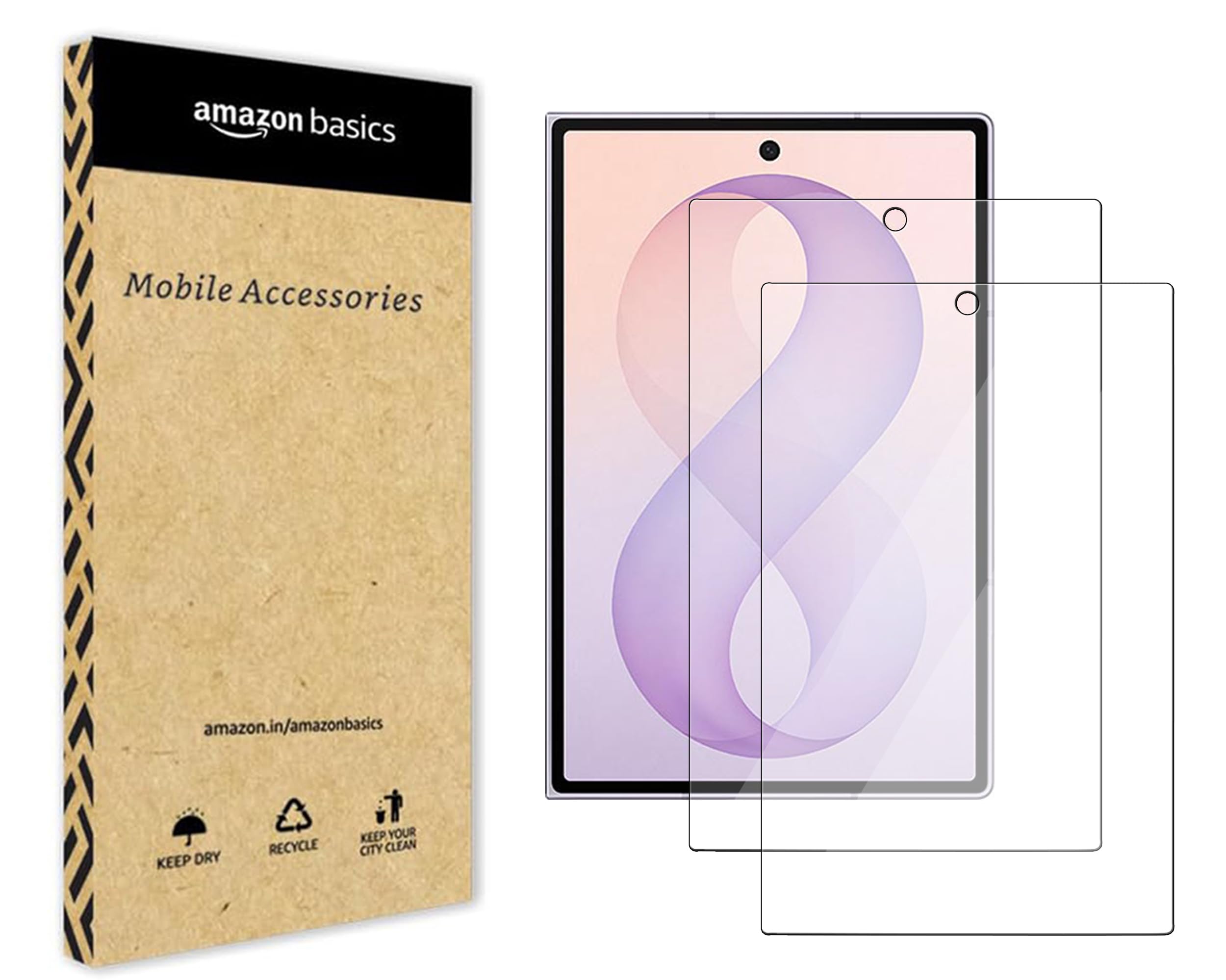 amazon basics Borderless Tempered Glass Screen Protector Compatible with Samsung Galaxy Z Fold 8 5G Transparent Protective Film [Clear HD] - Pack of 2-image-13