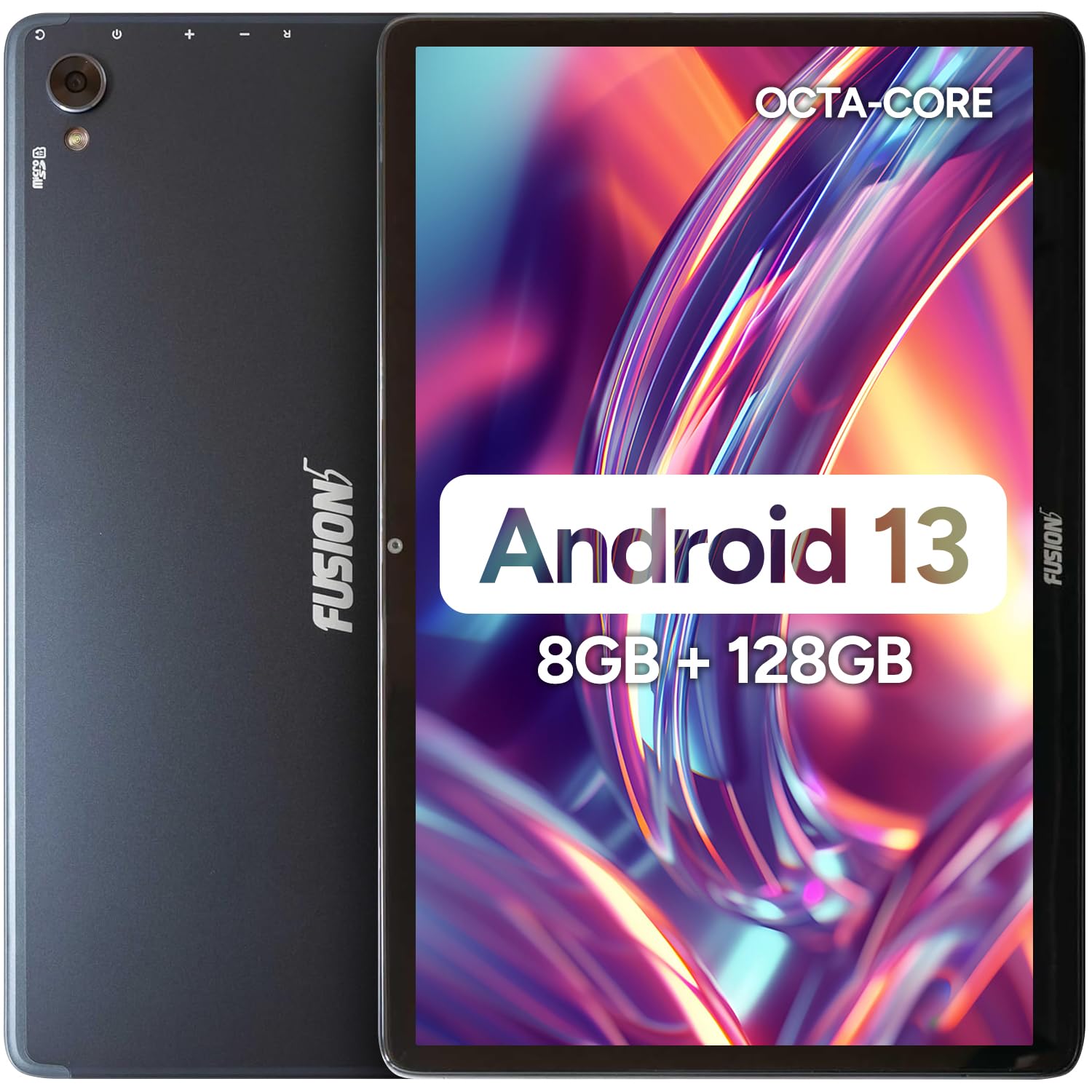 Fusion510.1" Android 12, F202 Full HD Ultra Slim Tablet PC with Docking Keyboard (64GB Storage, 4GB RAM, Quad Core CPU, WiFi, Bluetooth, 1920x1200 IPS Screen, Type C, 13MP & 5MP Cameras)