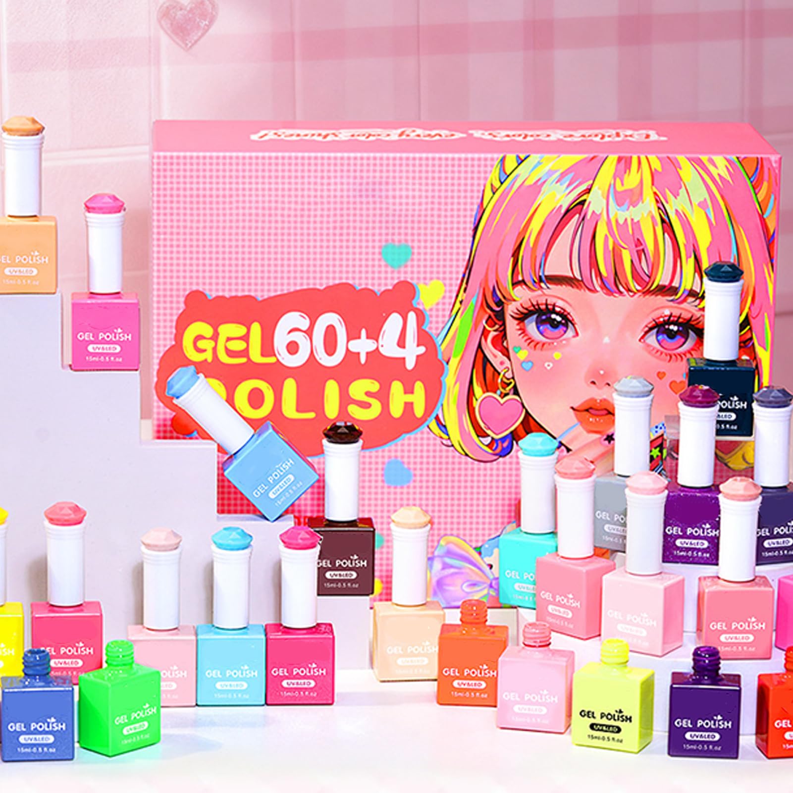 Gel Nagellack Set 60 Farben Schnelltrocknend Langanhaltend Handpflege | Nagellack Set Für Täglich Zuhause Reise Maniküre Spa Pflege Hochzeit Party Feiertag Festival Sommer