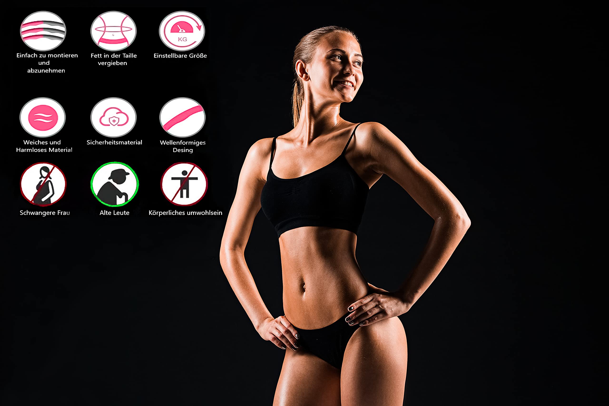 Queen Hula Hoop - Hula Hoop per adulti e bambini, per assorbire la cerimonia e il massaggio, 6-8 pezzi, per fitness, allenamento, addominali
