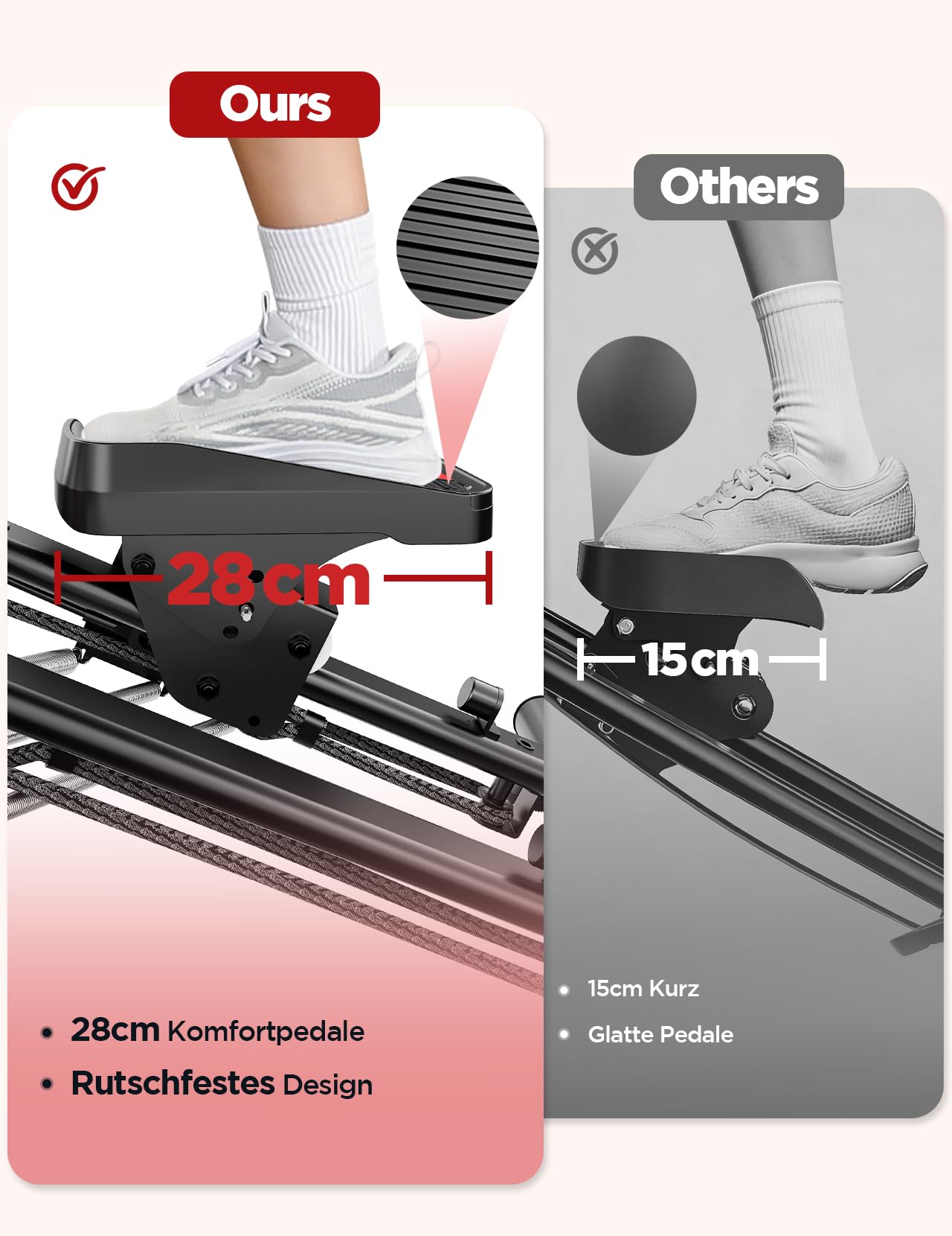 YOLEO Einstellbarer Widerstand Stair Stepper für Zuhause, Klappbarer Stepper mit 3 Trainingsmodi, Compact Cardio Übung Stair Climber mit XXL-Trittflächen, 90% Vormontiert Stairmaster mit Haltegriff