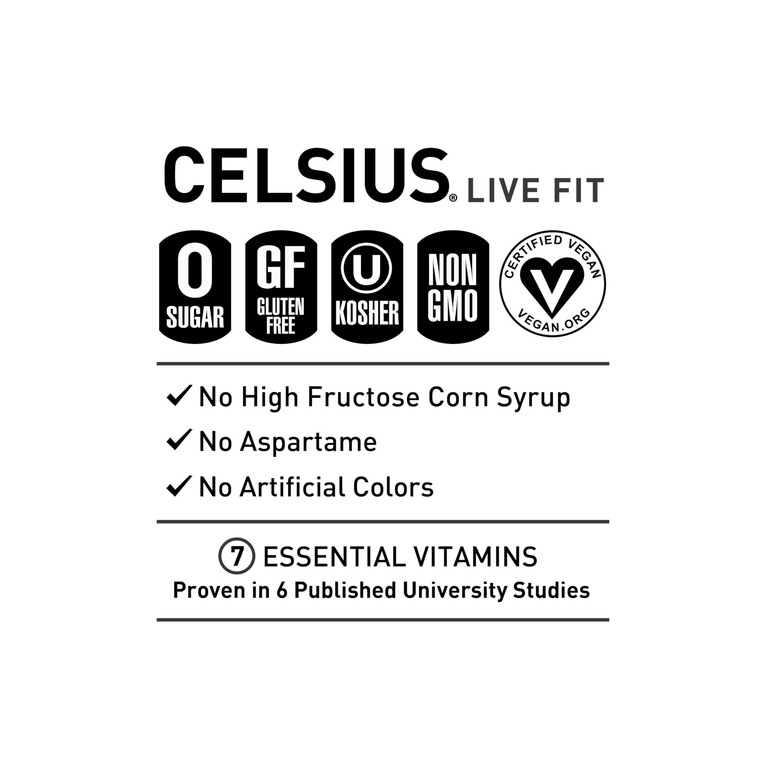 CELSIUS Sparkling Grape Rush, Functional Essential Energy Drink 12 Fl Oz (Pack of 12)