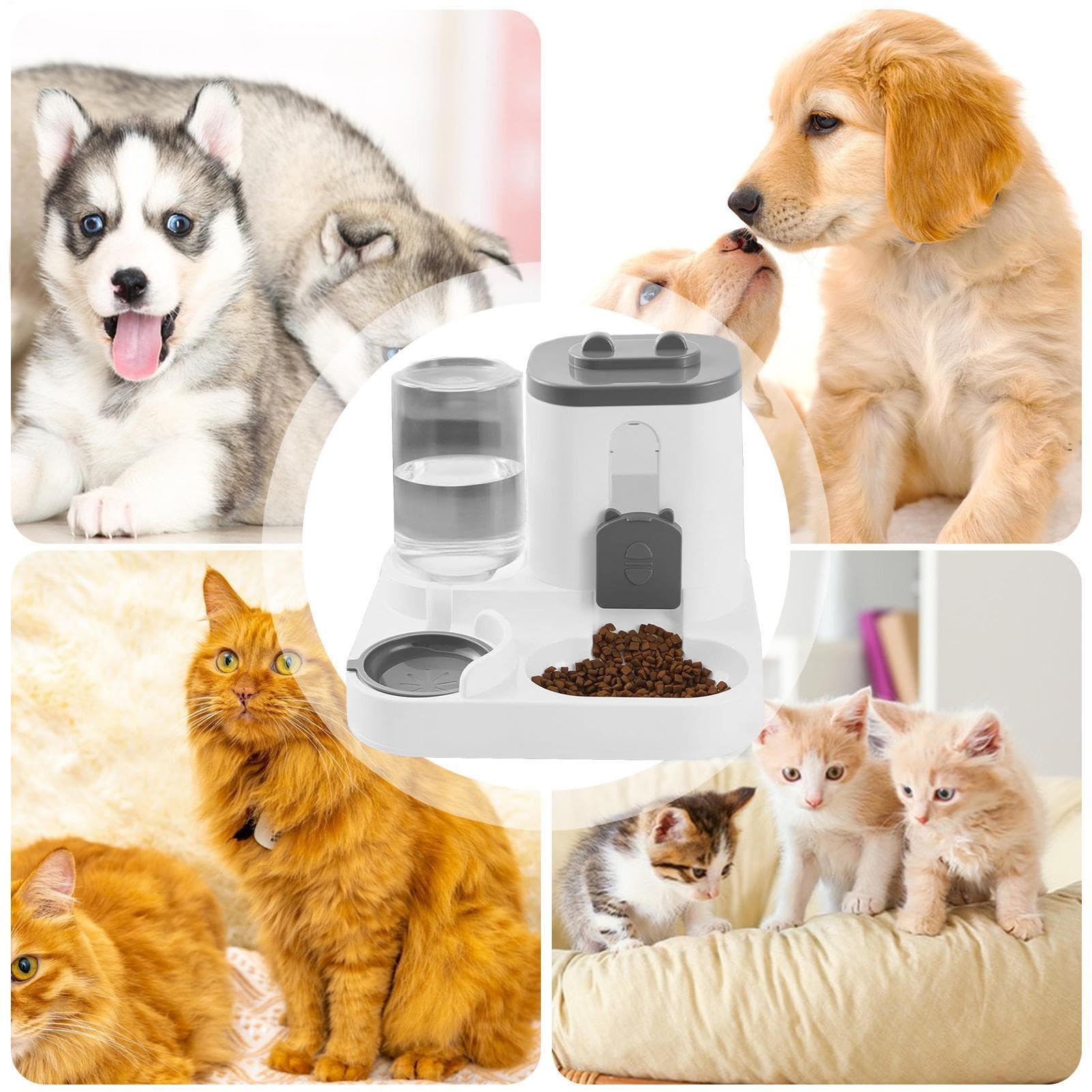 Distributore Automatico 2 In 1 Per Gatti E Cani, Dispenser Di Cibo E Acqua Da Viaggio, Uscita Del Grano Controllabile, Adatto A Gattini Cuccioli Animali Piccoli E Medis Casa Appartamen