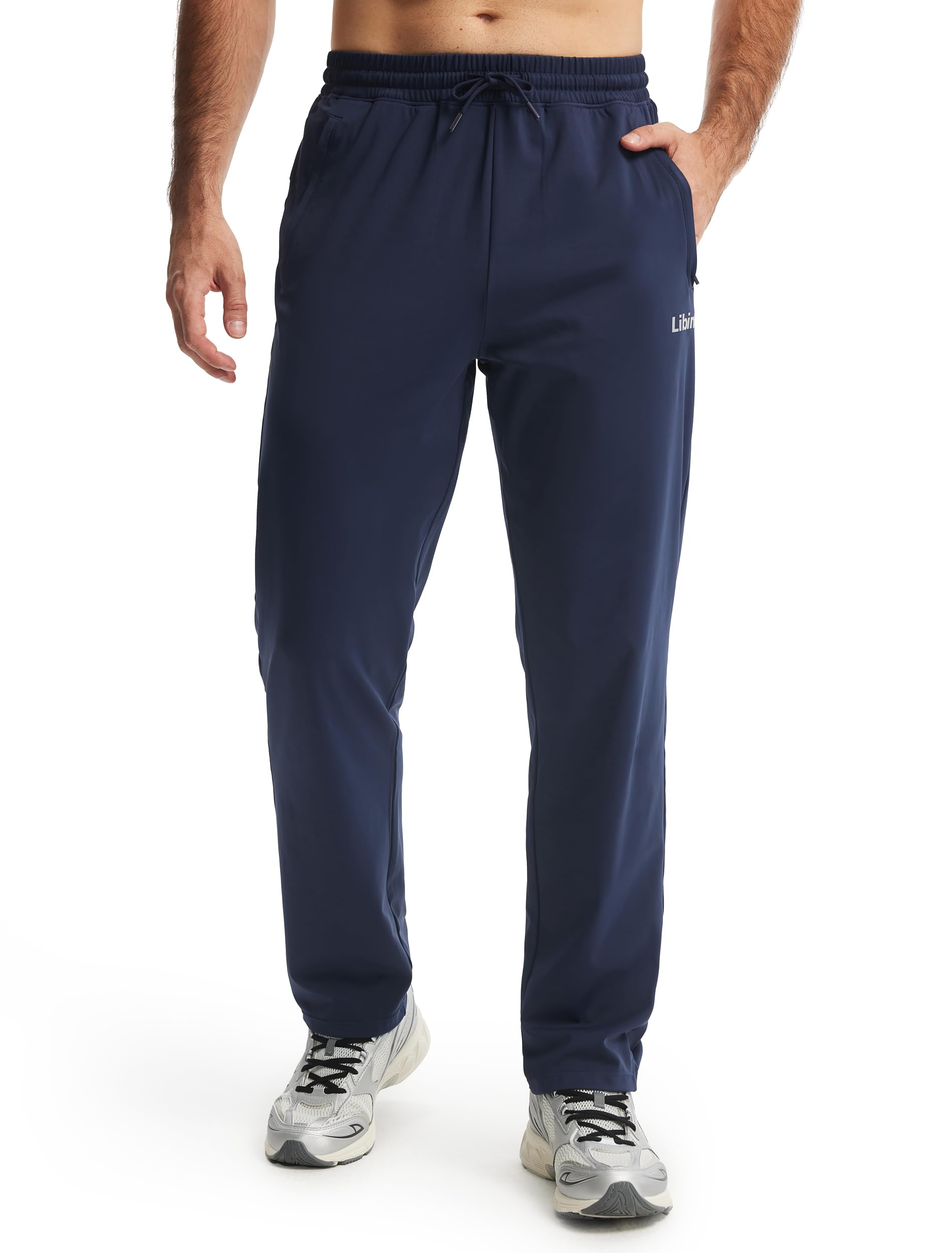 Libin Pantalon De Jogging pour Homme - Bas De Survêtement À Taille Elastique Pantalons De Sport Décontracté Training Sportswear avec Poches Zippées
