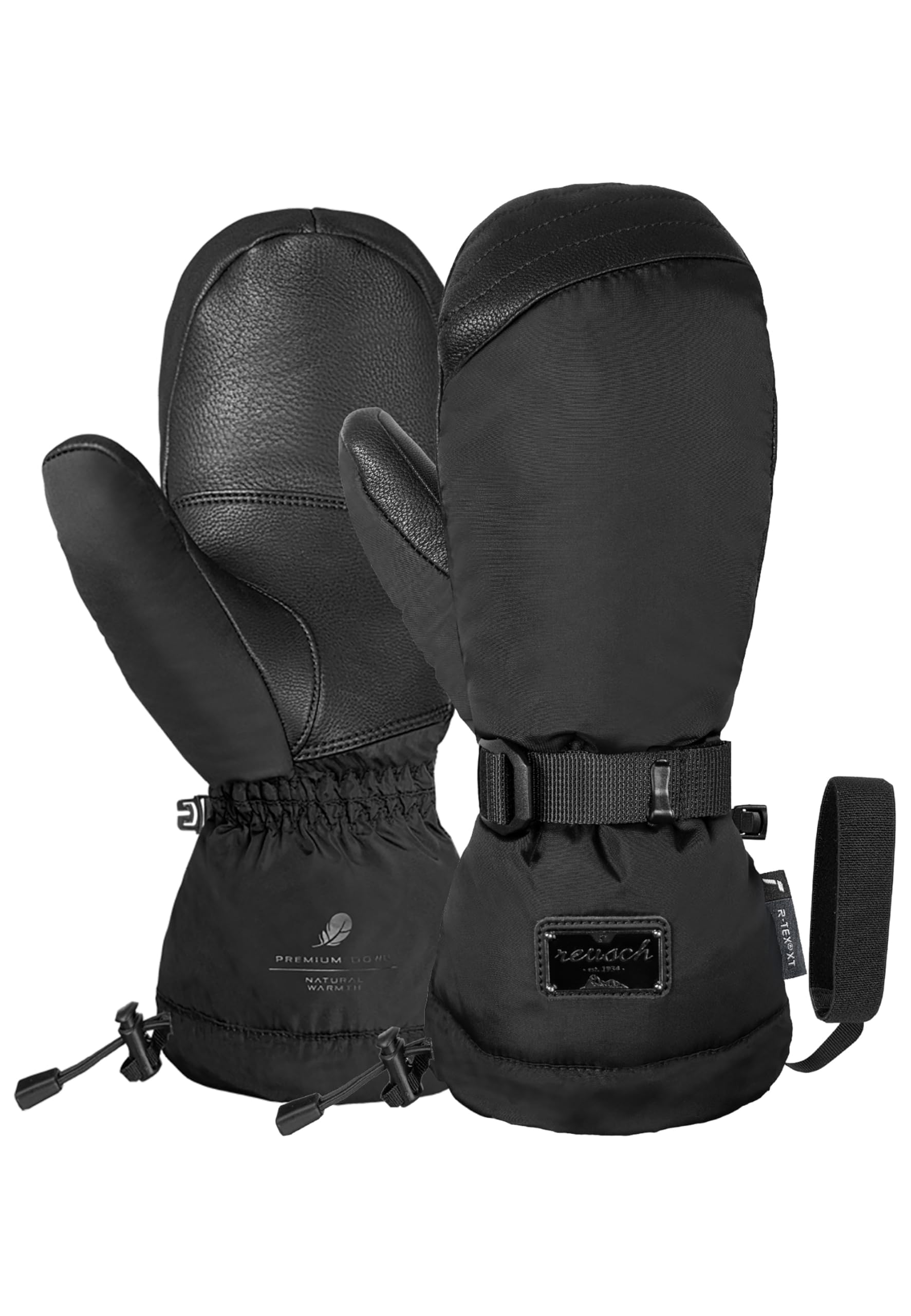 Reusch Yuna Down Damen Fäustlinge mit R-TEX XT & REALDOWN – Winterhandschuhe mit Ziegenleder-Innenhand, Powder Cuff, Comfort Leash & Stopper-System – warm, wasserdicht, atmungsaktiv, Winddicht