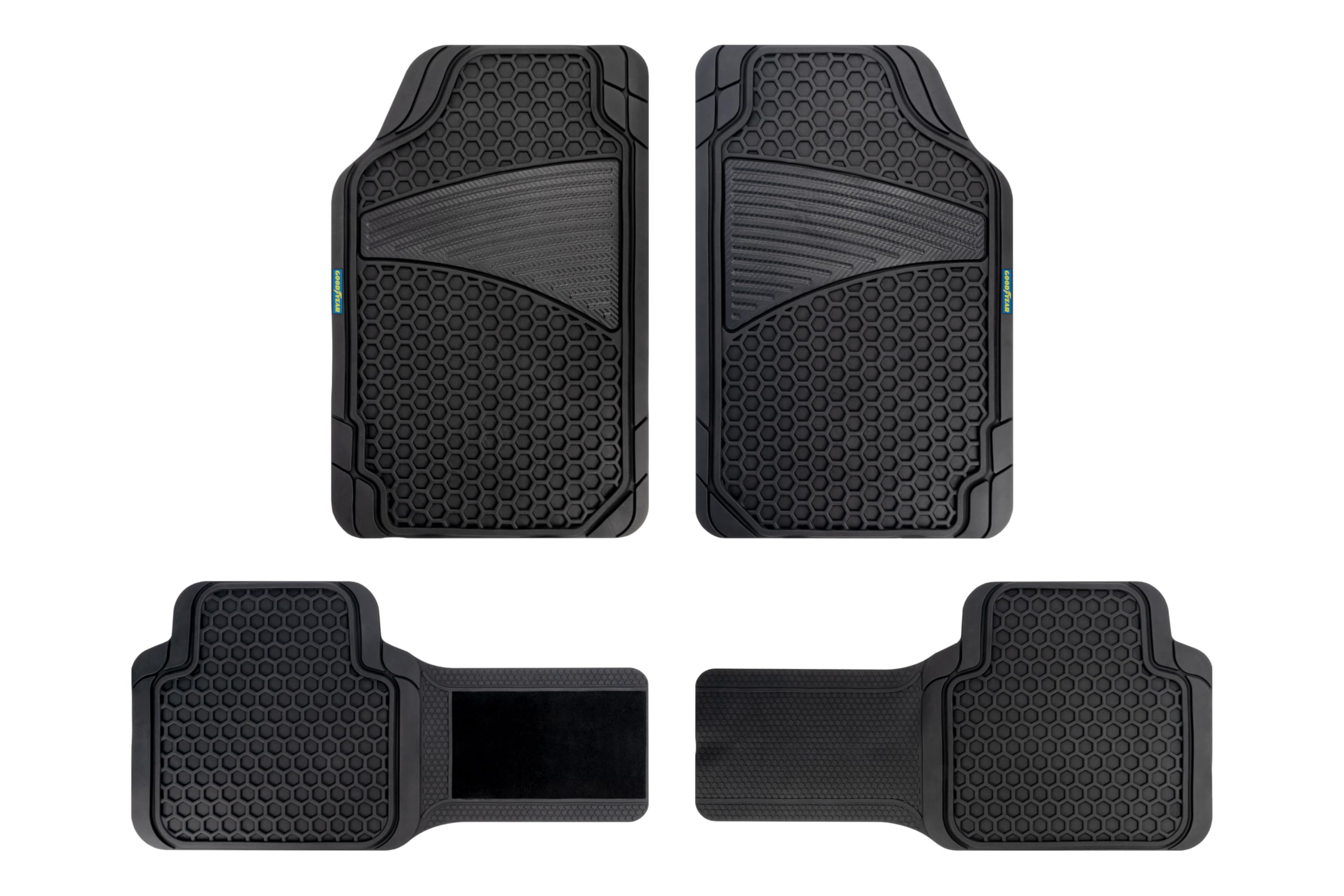 Goodyear GOD9016 PANAL Black Rubber Carpet with Velcro Bridge 1 Set of 4