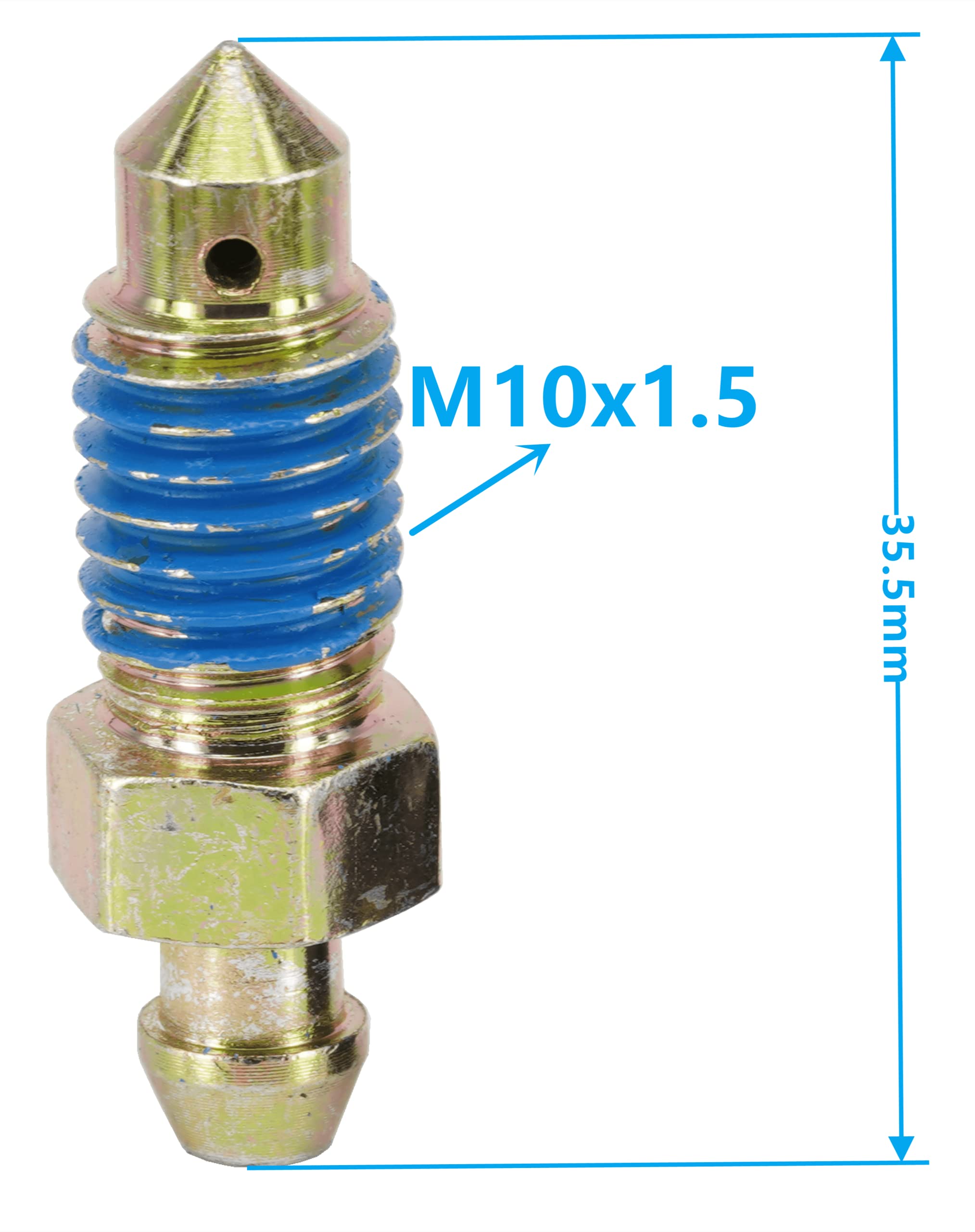 4 valvole di spurgo rapide con tappi antipolvere M10 x 1,5-35,5 mm, H9406-4, 13908, 12702, 105407, 639580