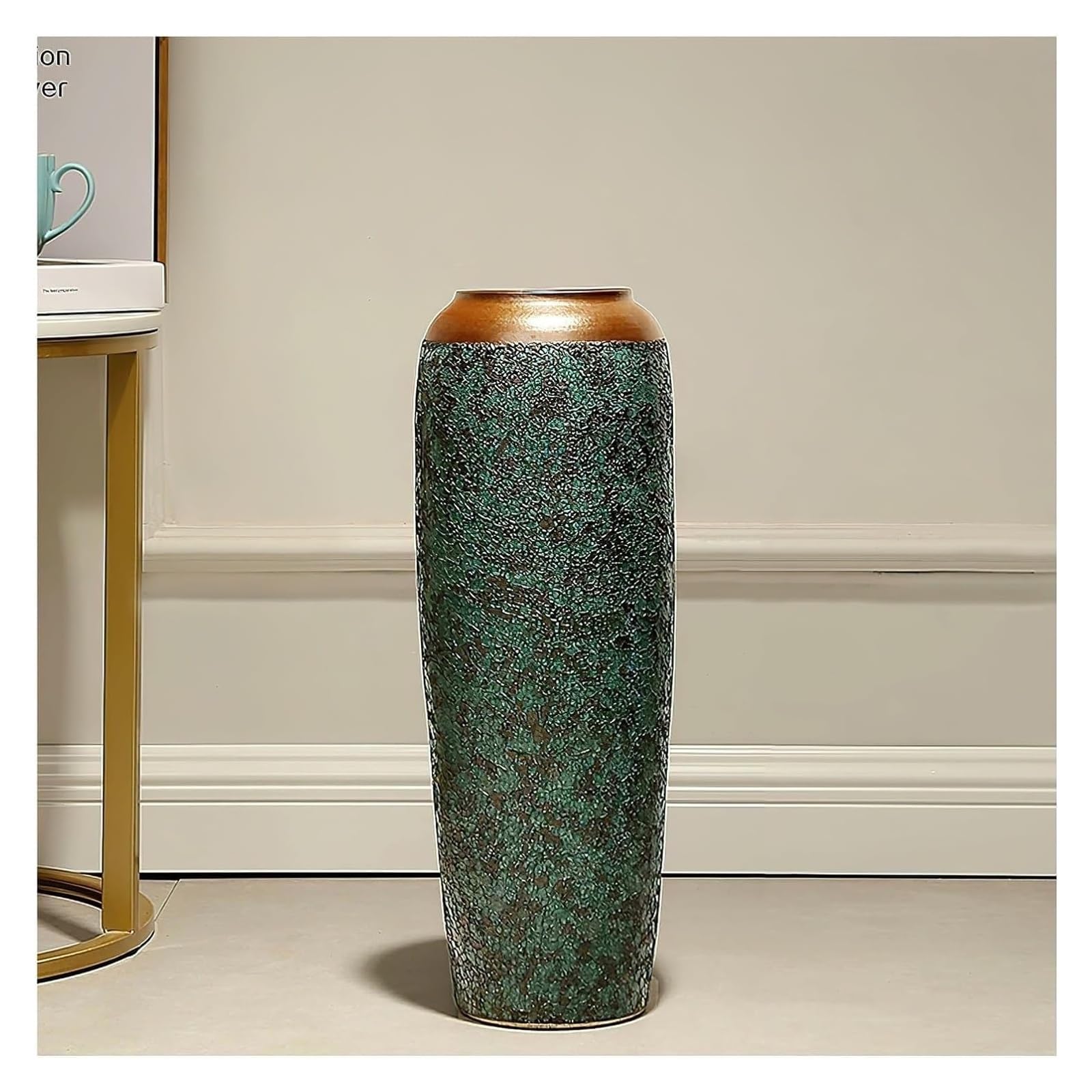 asdchZen Vase Ceramic Flower Tall Floor Large Floor Vase, Modern Ceramic Floor Flower Vase, For Decor Twigs And Flowers, For Living Room, Entryway, Office,One Color-High 80cm