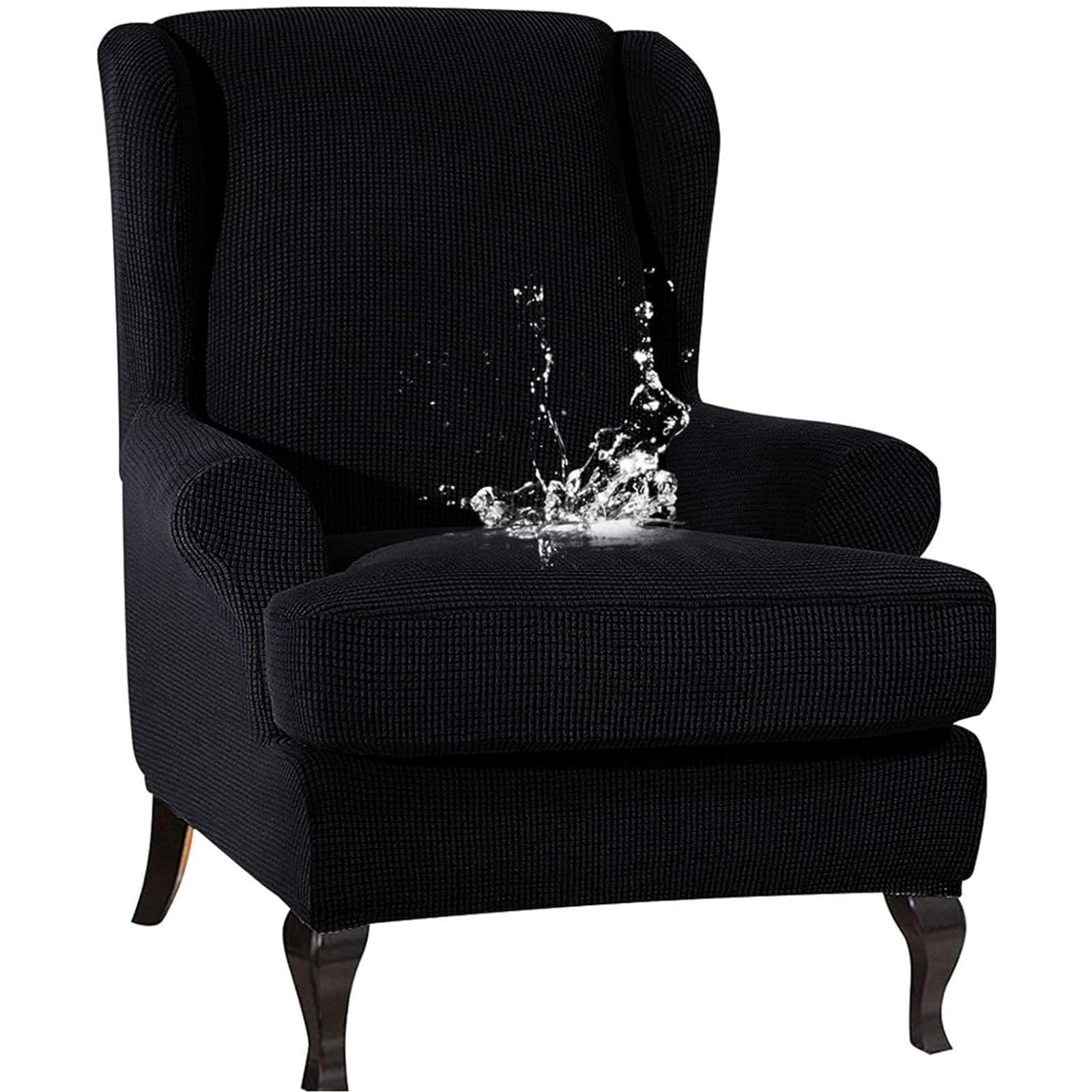 Leomix Waterproof Stretch Wingback Chair Slipcover, Wing Back Armchair Cover Sofa Cover Furniture Protector, Full Protection for Wingback Chair,M