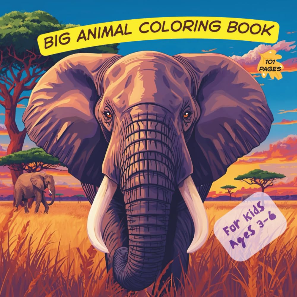 Big Animal Coloring Book: Large, Simple Pictures with Thick Lines – Perfect for Little Hands