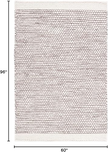 Miniatura 2 de SAFAVIEH Natura Collection - Alfombra de área de 5 x 8 pies, marrón y marfil, lana hecha a mano, ideal para zonas de alto tráfico en sala de estar,