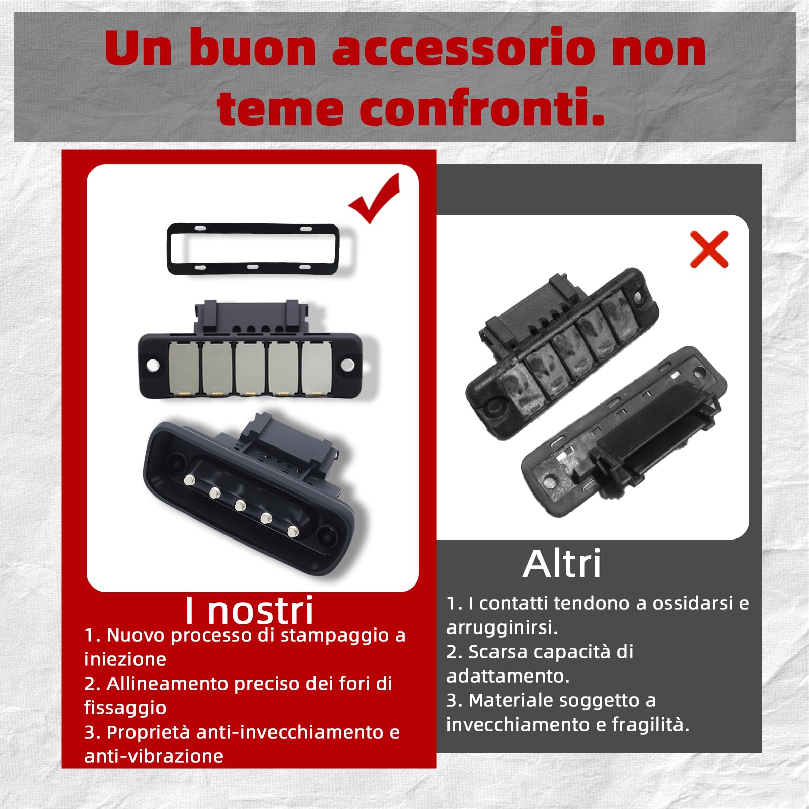 Interruttore di contatto porta a 5 poli – adatto per Mercedes Classe V W447 / Vito W447 / Marco Polo W447 / Viano W639 / Vito W639 / Sprinter W907 W910 (907, 910) – Interruttore di contatto