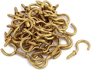 Aexit 50 Pcs M2mm Brass Plated Shouldered Cup Hook Screw In Hat Coat Peg Bolts (82a18d06086a941ddd0aff5c795c9f3b)
