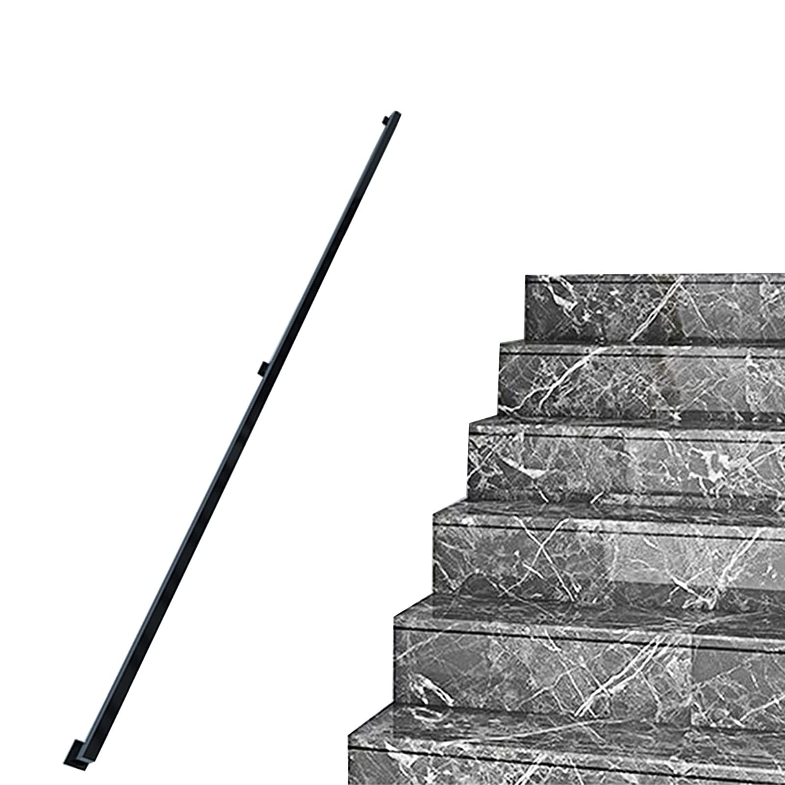 Attrex One Color Staircase Handrail/Handrails For Indoor Stairs/Stair Railing Hand Railings For Stairs Black Metal Wrought Iron Banisters Support Rod(11Ft/330Cm)