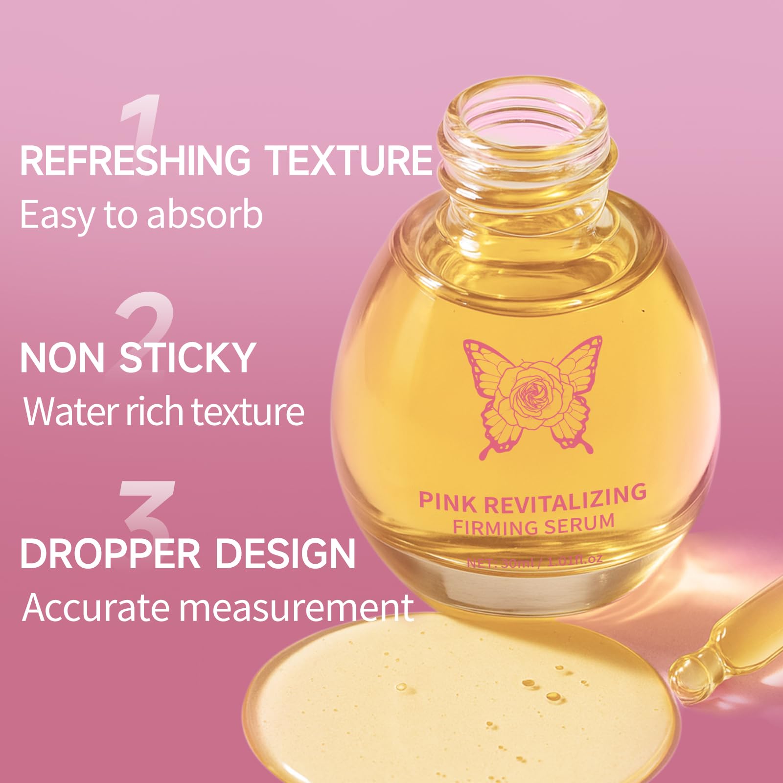 VENROCK Pink Revitalizing Serum for Women, Intimate Moisturizer with Ginseng Extract – pH Balanced, Fragrance Free, Paraben Free, 30ml