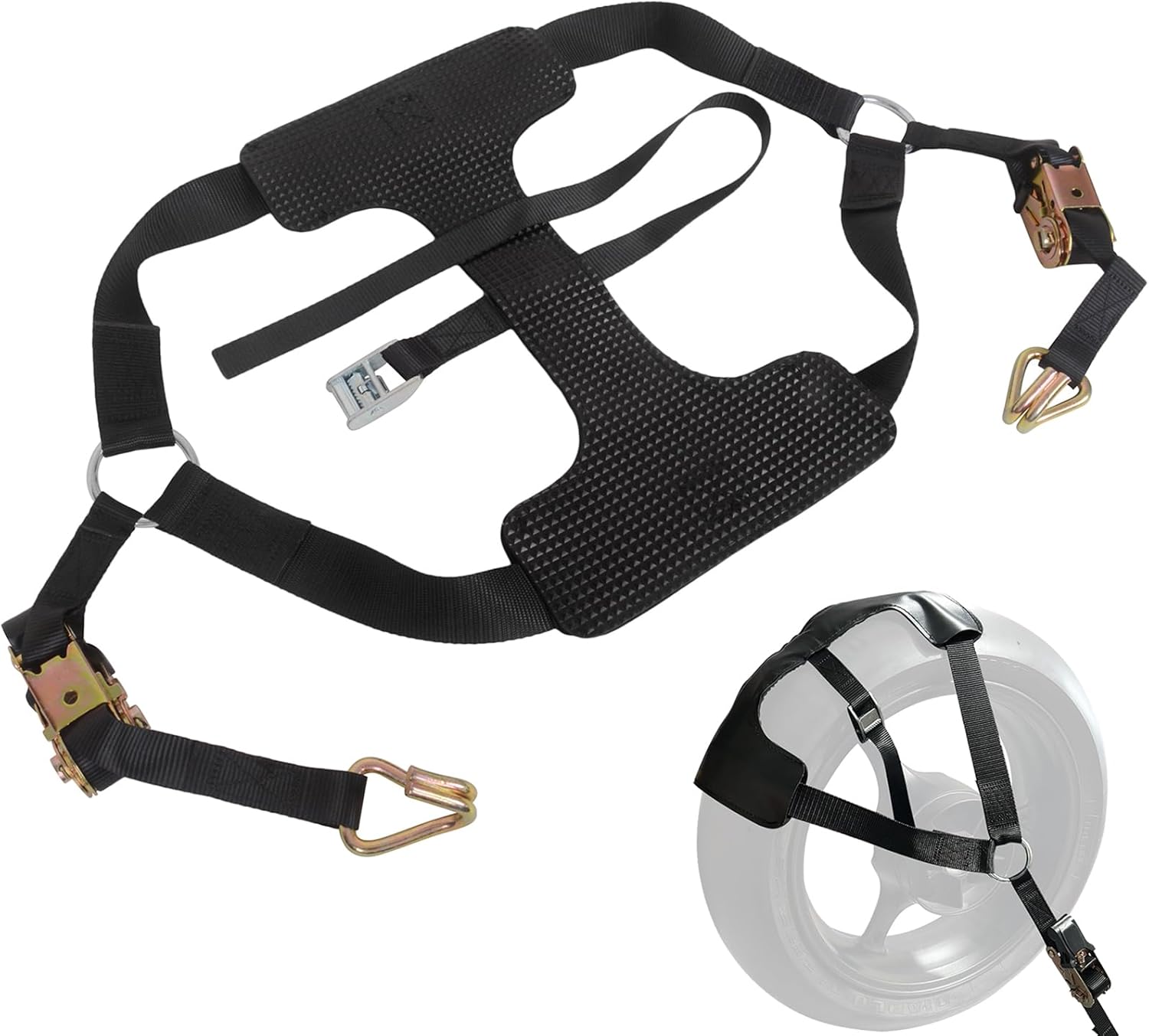 Ratchet Motorcycle Tie Down Straps, Rear Wheel Tie Down for Dirt Bikes & Sportbikes, Heavy Duty Motorcycle Straps and Tie Downs