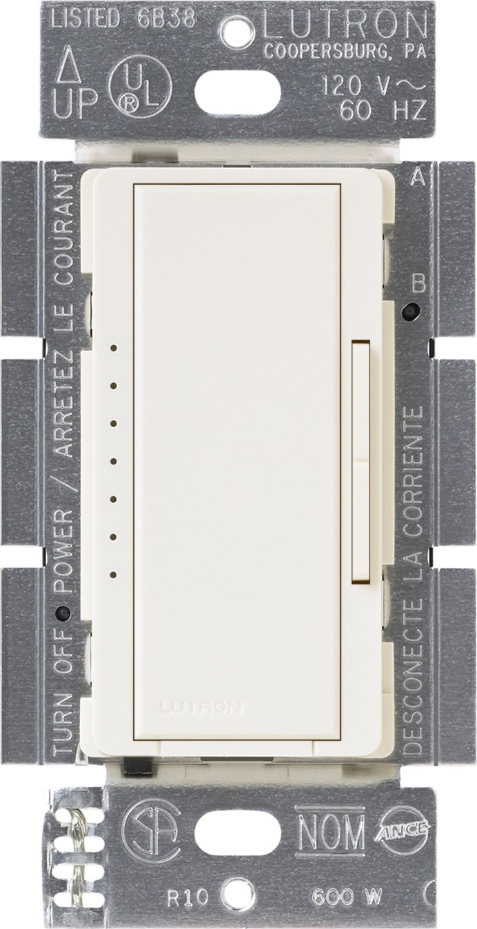 LUTRONMaestro Electronic Low Voltage Digital Fade Dimmer Switch, Multi-Location, 600-Watt, MSCELV-600M-BI, Biscuit