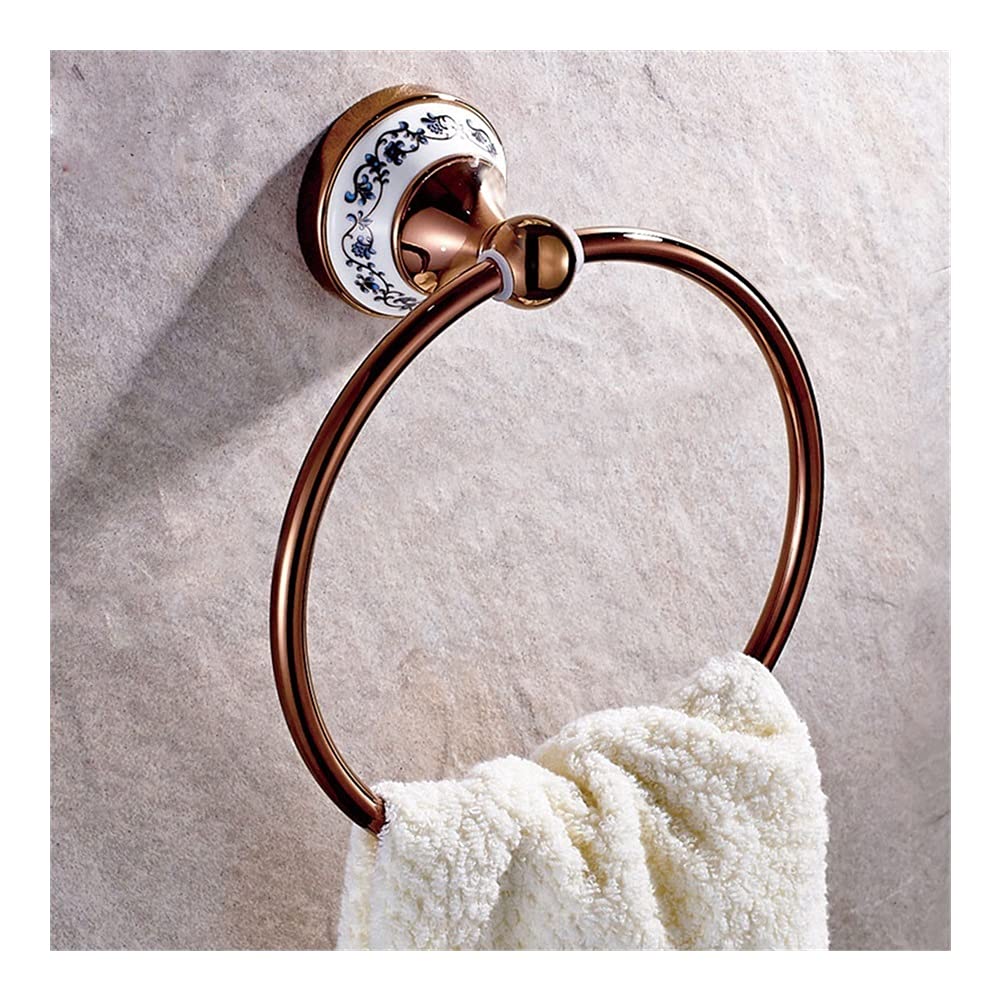 LMYSXAOZ Towel Rack Rail Copper Bathroom Towel/Rack Antique Brass Hardware (Rose Gold)