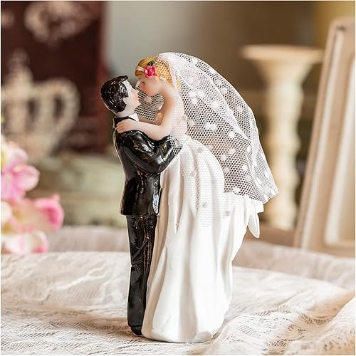 Elegante figura de resina para decoración de tartas de boda decoración rústica para boda estatua abstracta de pareja abrazo volador de estilo natural