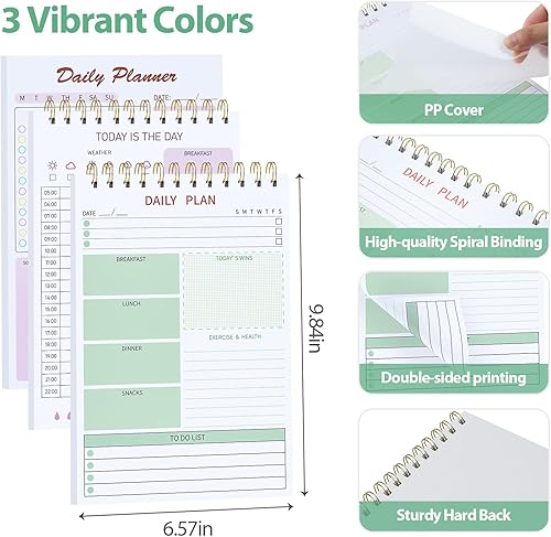 Miniatura 4 de Bloc de notas de lista de tareas, planificador diario sin fecha con lista de tareas pendientes de arranque, bloc de notas de tareas diarias,