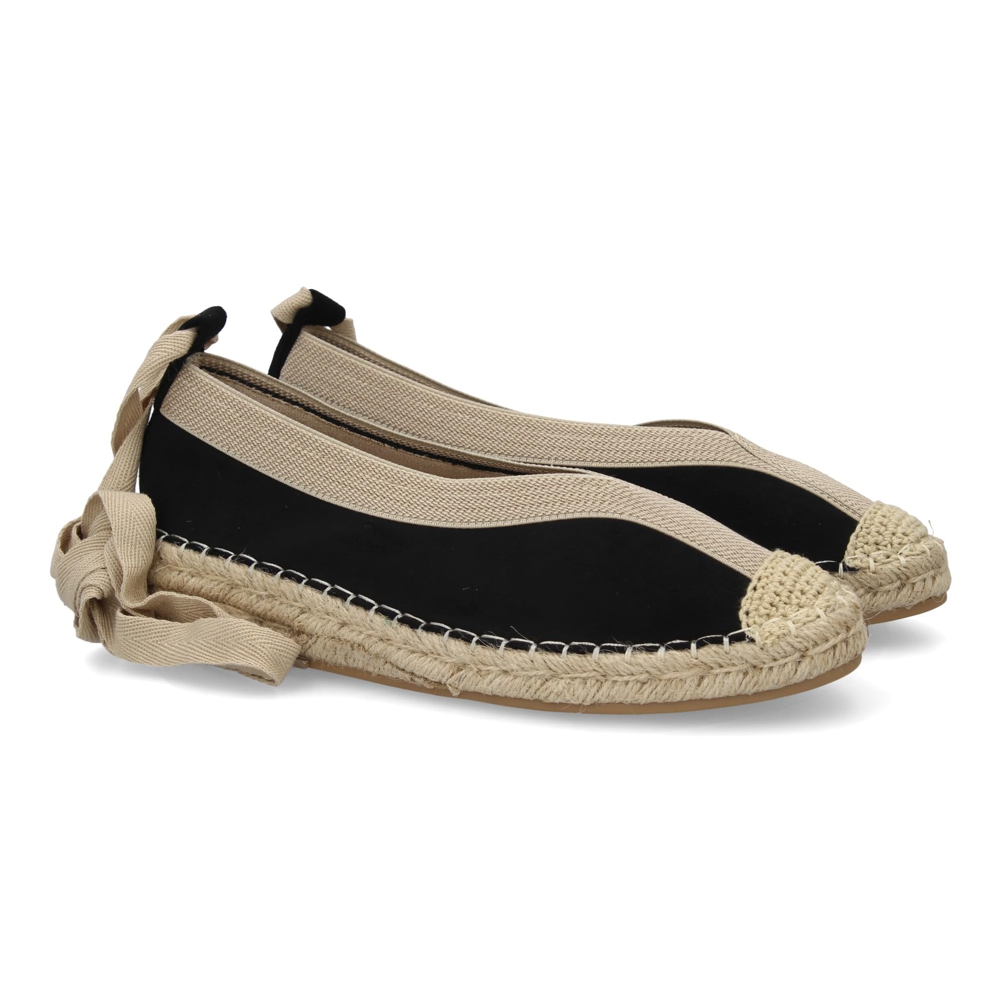 shoes&blues.es Bailarina de Mujer con Yute, Diseno Moderno con Puntera Bordada y Cintas Opcionales para un Ajuste Comodo, Ideales para Primavera-Verano.