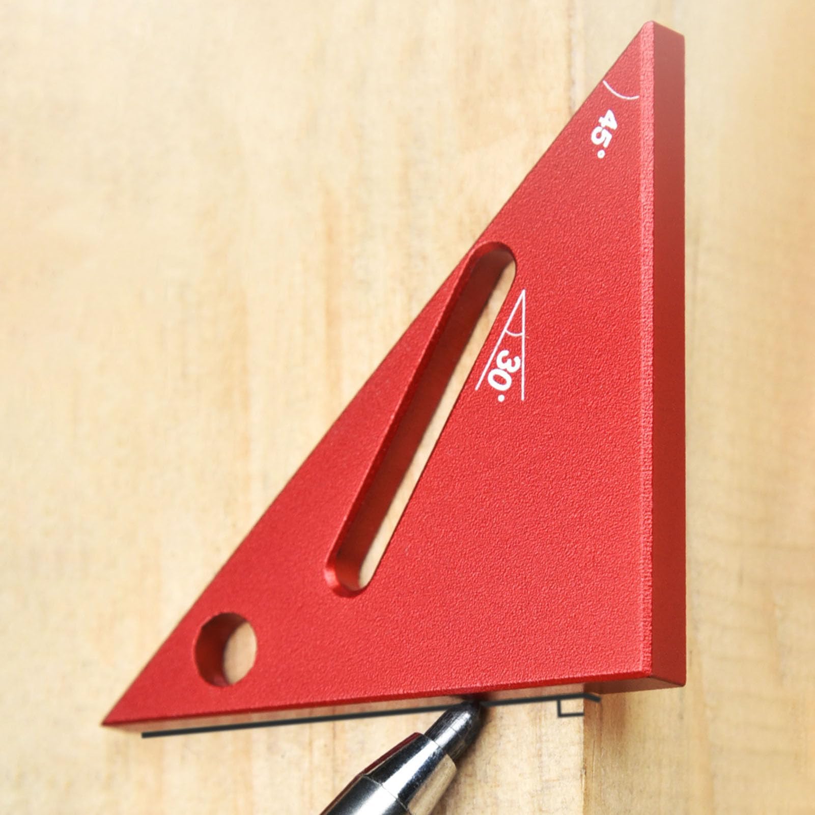 Righello Triangolare in Metallo, Piccolo Strumento di misurazione Triangolare, Righello Portatile in Lega a 90/45 Gradi