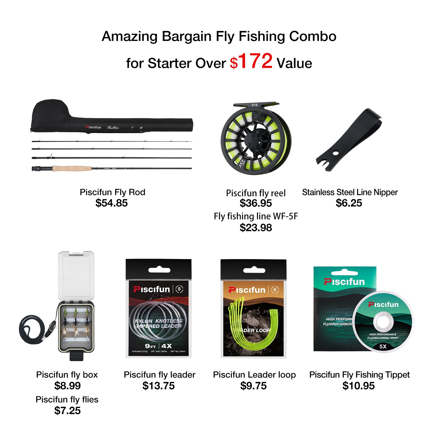 Electric Rod And Reel Combo Piscifun Fly Fishing Leader With Pre