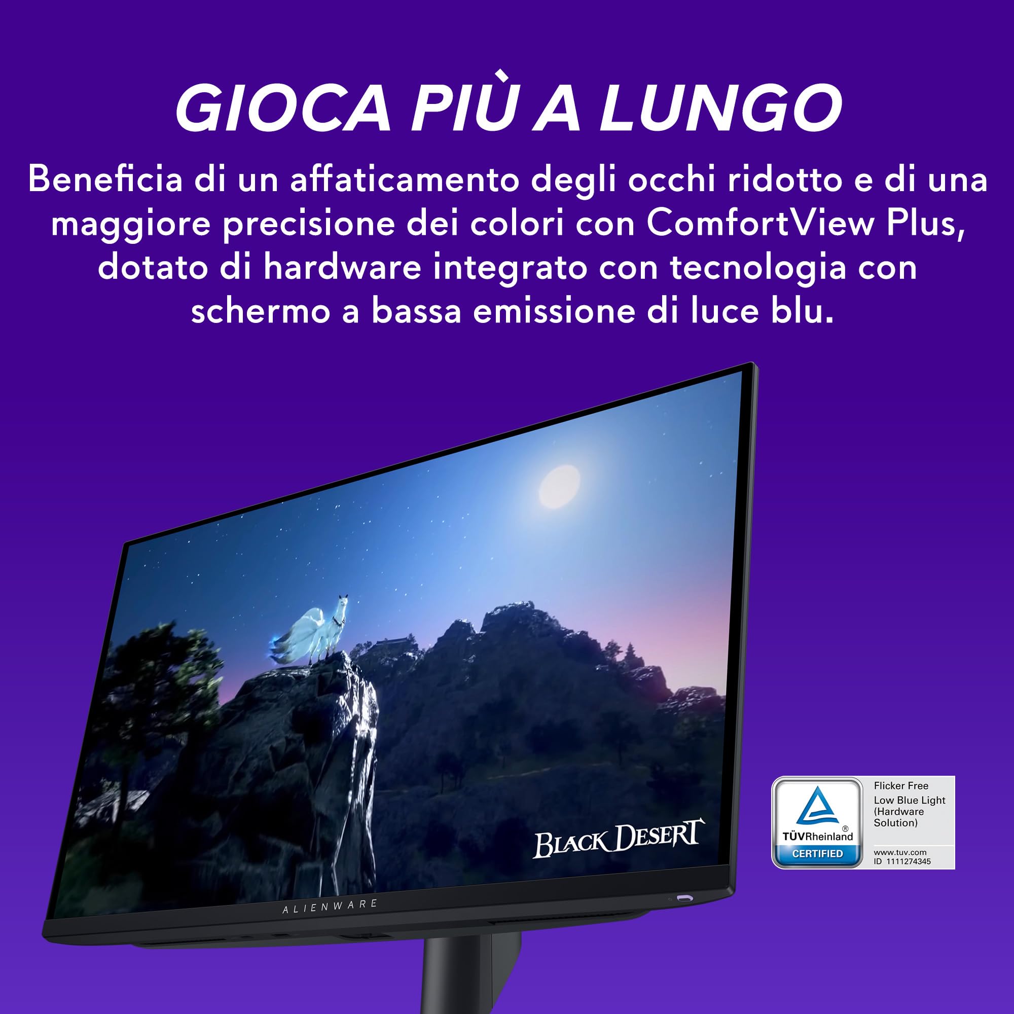 Alienware AW2725DF 27" QHD (2560x1440) Monitor Gaming, 360Hz, QD OLED, 0.03ms, AMD FreeSync Premium Pro, 99.3% DCI-P3, HDR400, USB-C, 2x DisplayPort, HDMI, 4x USB, 3 Anni di Garanzia