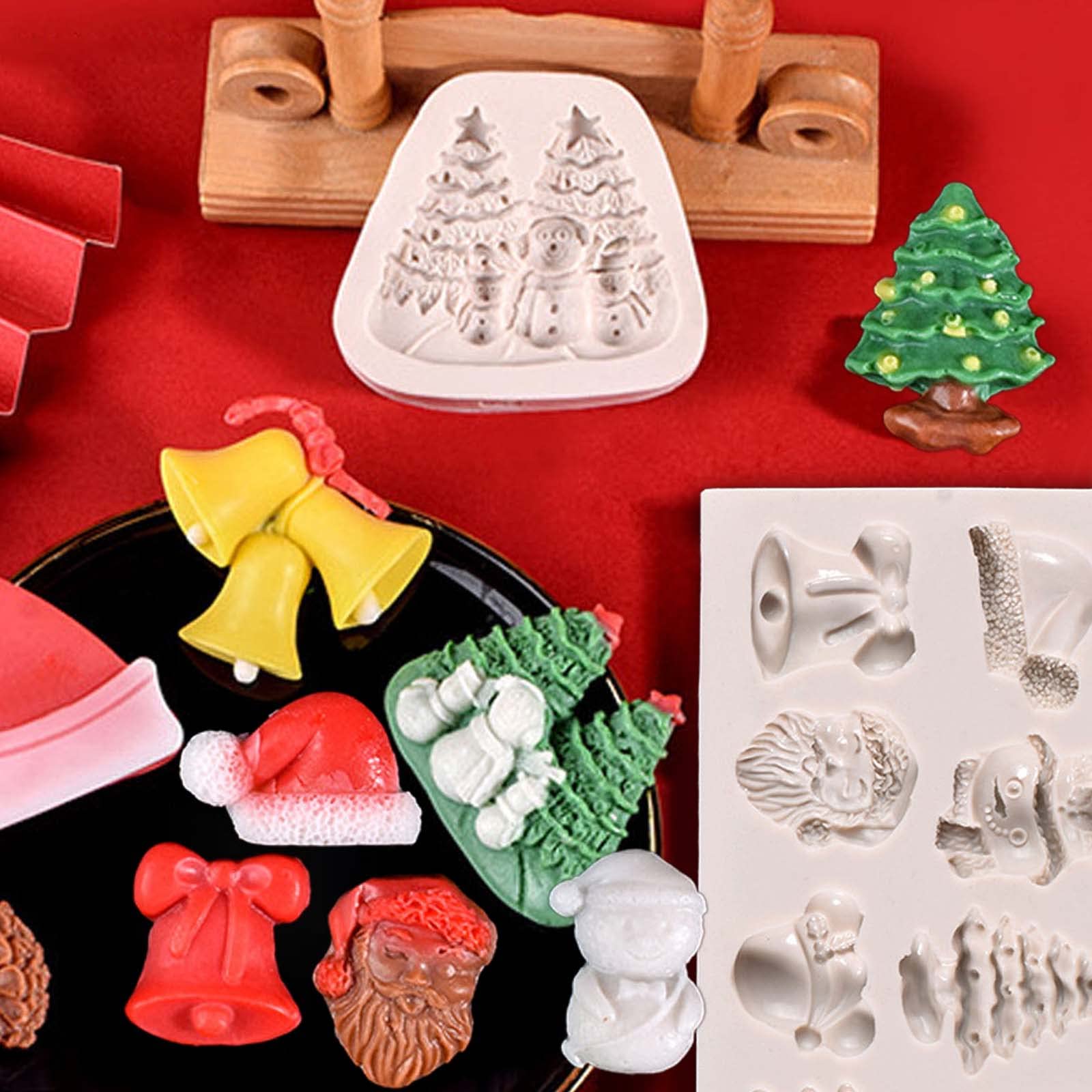 Silikon-Fondant-Form, Schokoladenformen, Backgeschirr, Weihnachtsserie, Silikonmaterial, Backzubehör, Weihnachten, Süßigkeitenformen, Silikon
