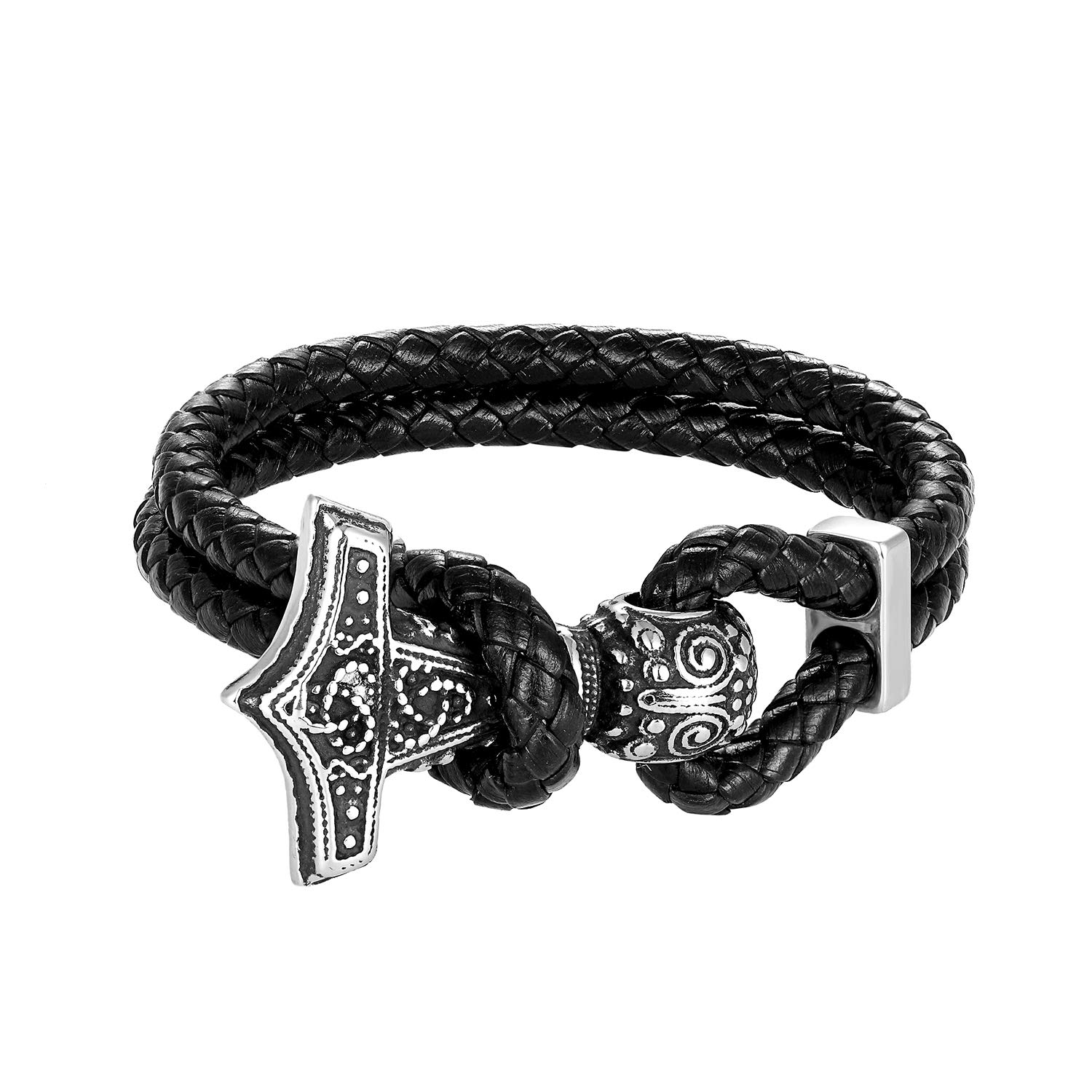 WithLoveSilver Sterling Silver Viking Thor's Hammer Mjolnir Pendant - Norse Amulet, 15/16" H, Includes Velvet Pouch