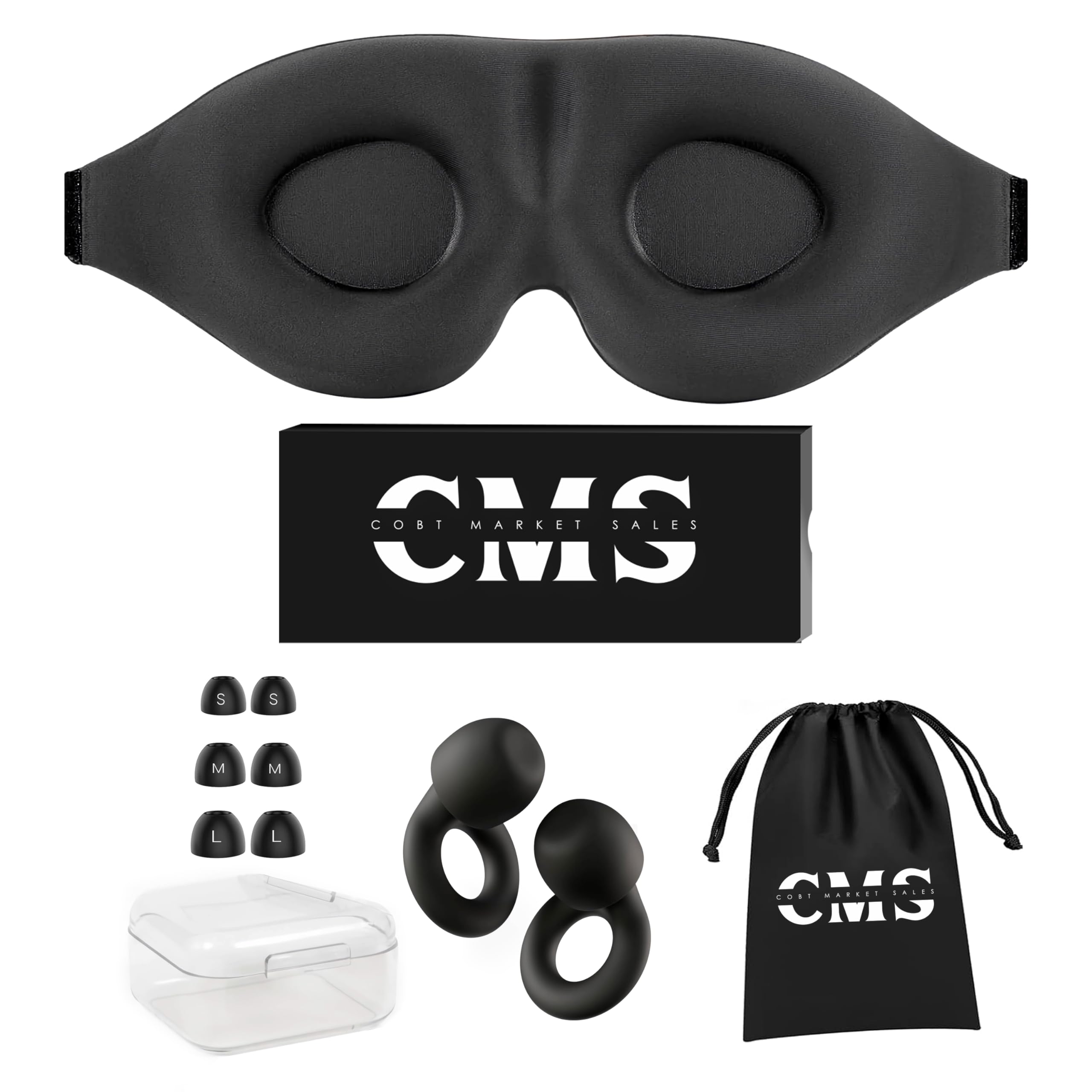 3D Contoured Sleep Mask with Earplugs Set