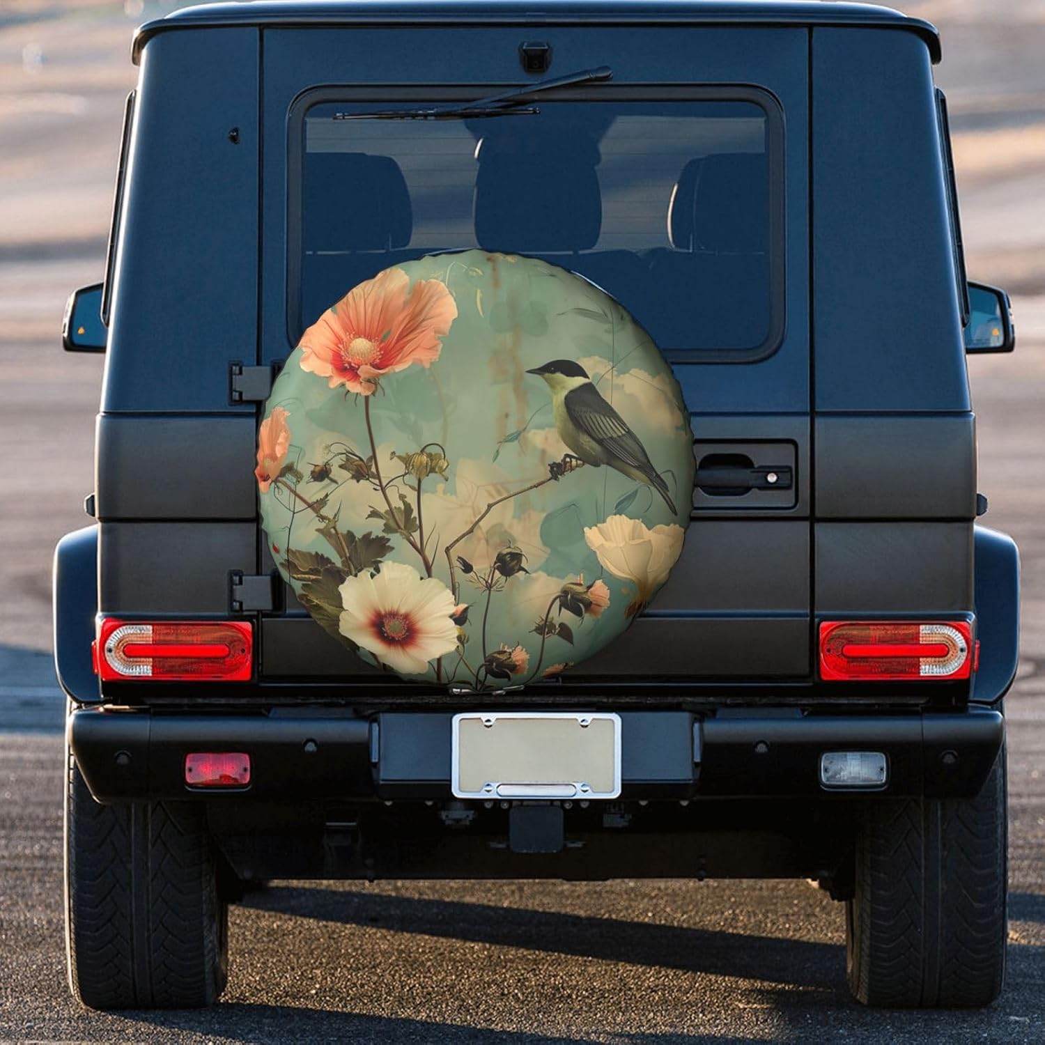 Flower and Bird Print Tire Cover Universal Spare Wheel for Trailer Rv SUV Truck Camper Travel Accessories
