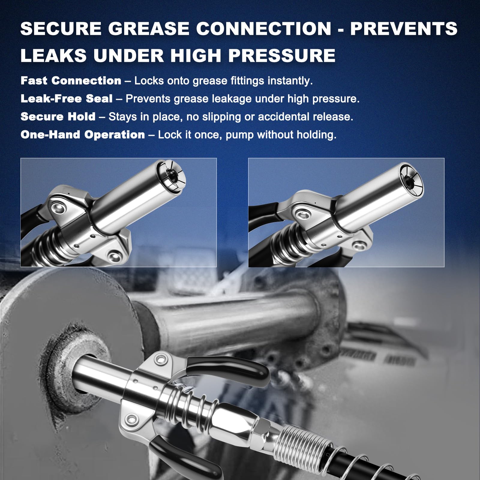 14Pcs Grease Gun Kit 7000 PSI – 14 oz Manual Grease Gun with 18" Flex Hose, Quick Coupler, Precision Tips, Gloves, Towel, Storage Bag, and All Necessary Accessories for Automotive, Marine, Machinery