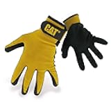 Cat CAT017416L Nylon Knit Shell Gloves – Yellow, Large, High Tactile Foam Cell Nitrile Palm Gloves with Adjustable Wrists