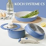 KOCH SYSTEME CS 19 Piece Pots and Pans Set with Detachable Handle, Nonstick Removable Handle Ceramic Cookware Set, Induction Kitchen Stackable Set, Dishwasher & Oven Safe, PFAS PTFE PFOA Free