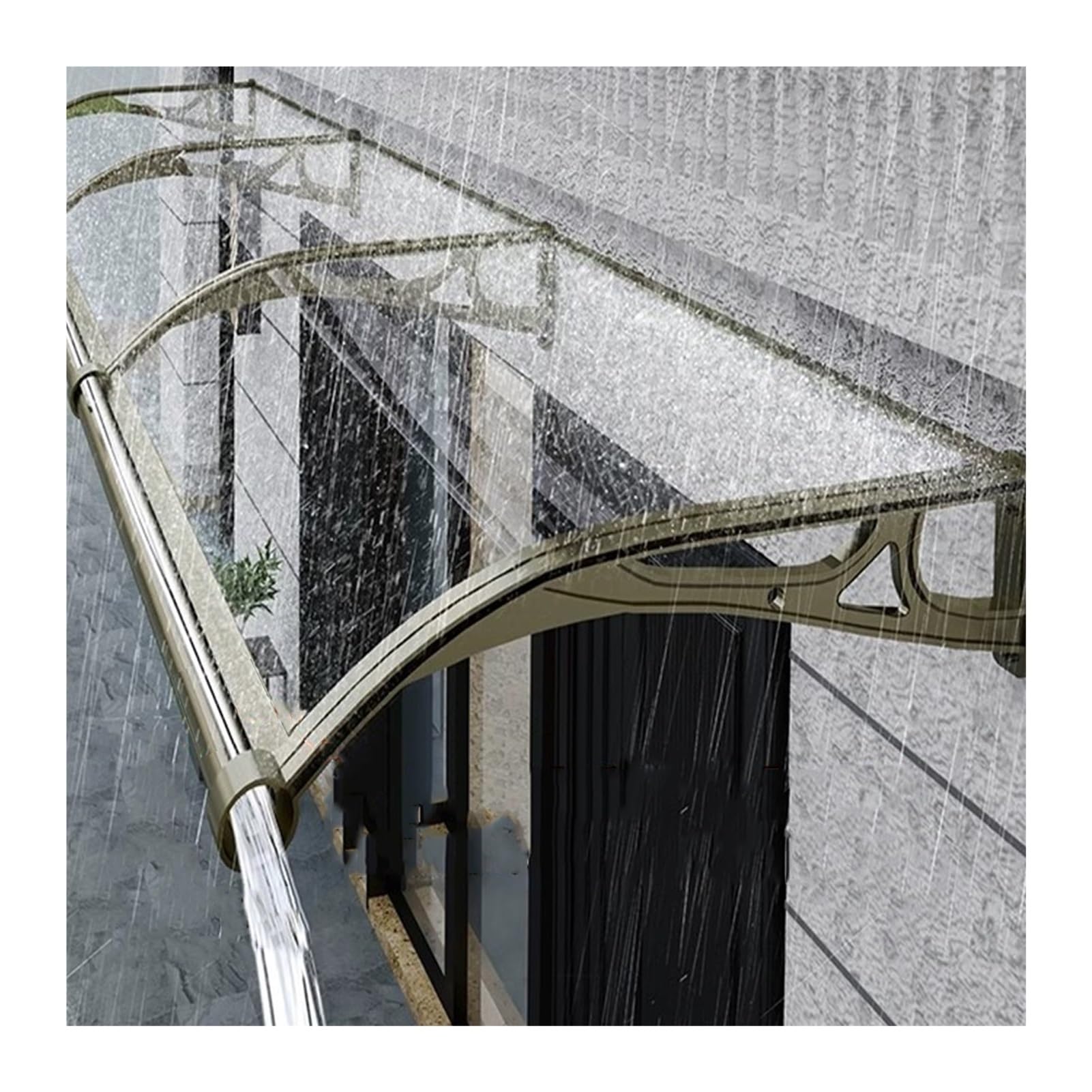 Auvent de porte résistant aux intempéries en polycarbonate transparent 120x300
