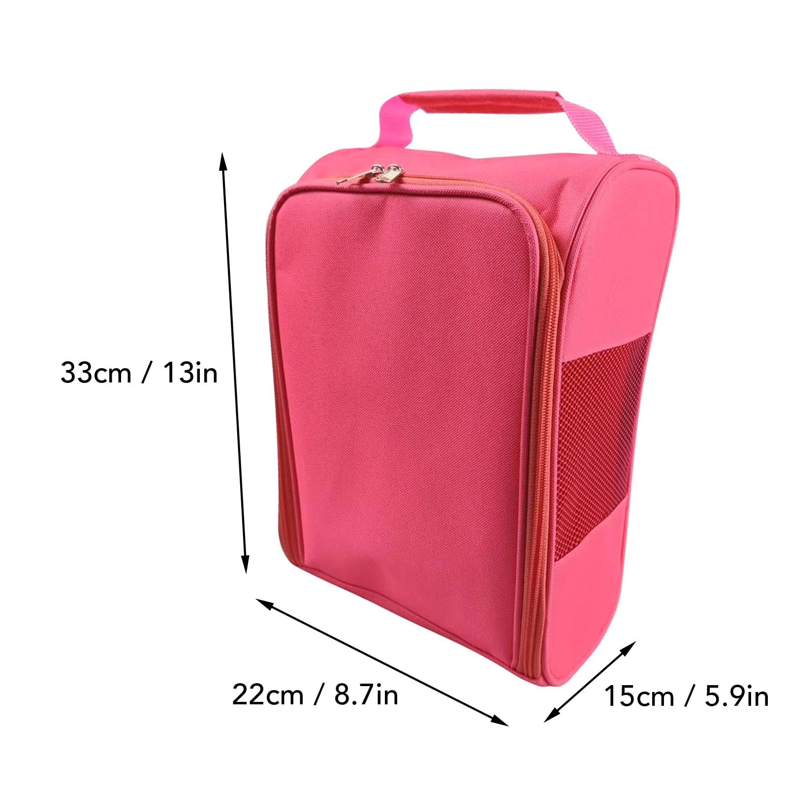 Ejoyous Borsa per Scarpe da Viaggio, Borsa per Scarpe da Viaggio in Tessuto Oxford 600D 33x15x22 Cm con Rete Traspirante e Manico, per Leggera per Uomo Donna Palestra Sport Viaggi (PINK)