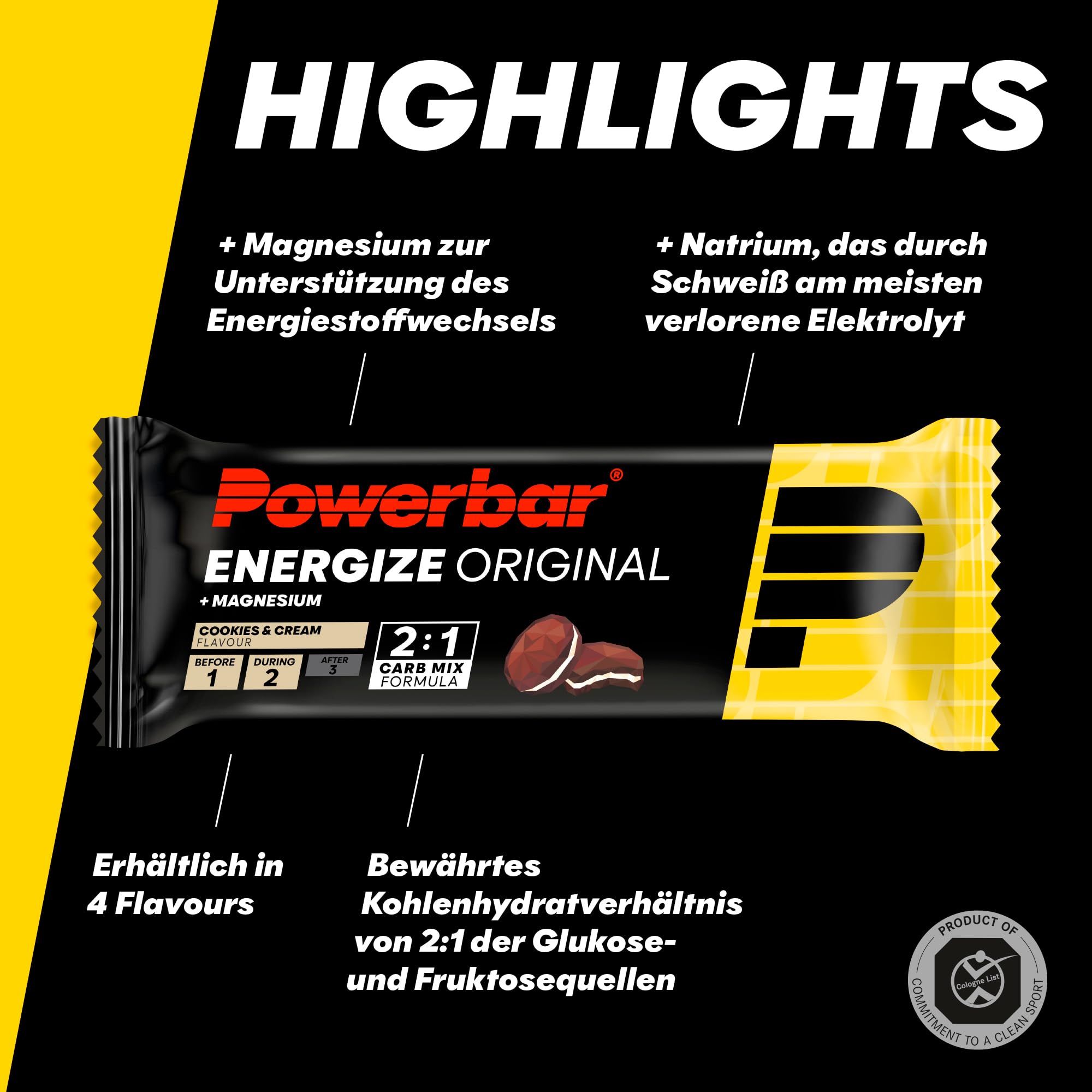 Powerbar Energize Bar (15x55g) Cookies & Cream - Batony - Batony energetyczne