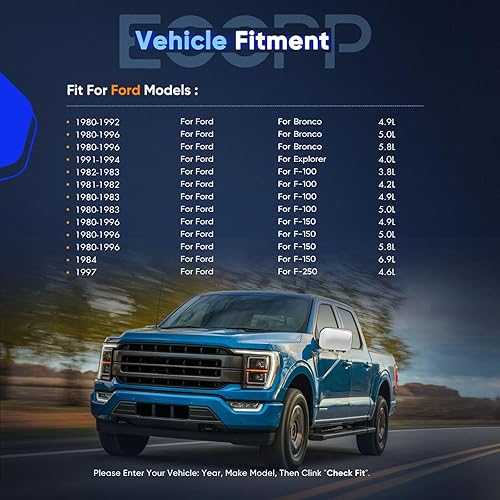 Miniatura 2 de ECCPP Espejos laterales izquierdo y derecho doblez manual no calentado apto para 1980-1996 para Ford