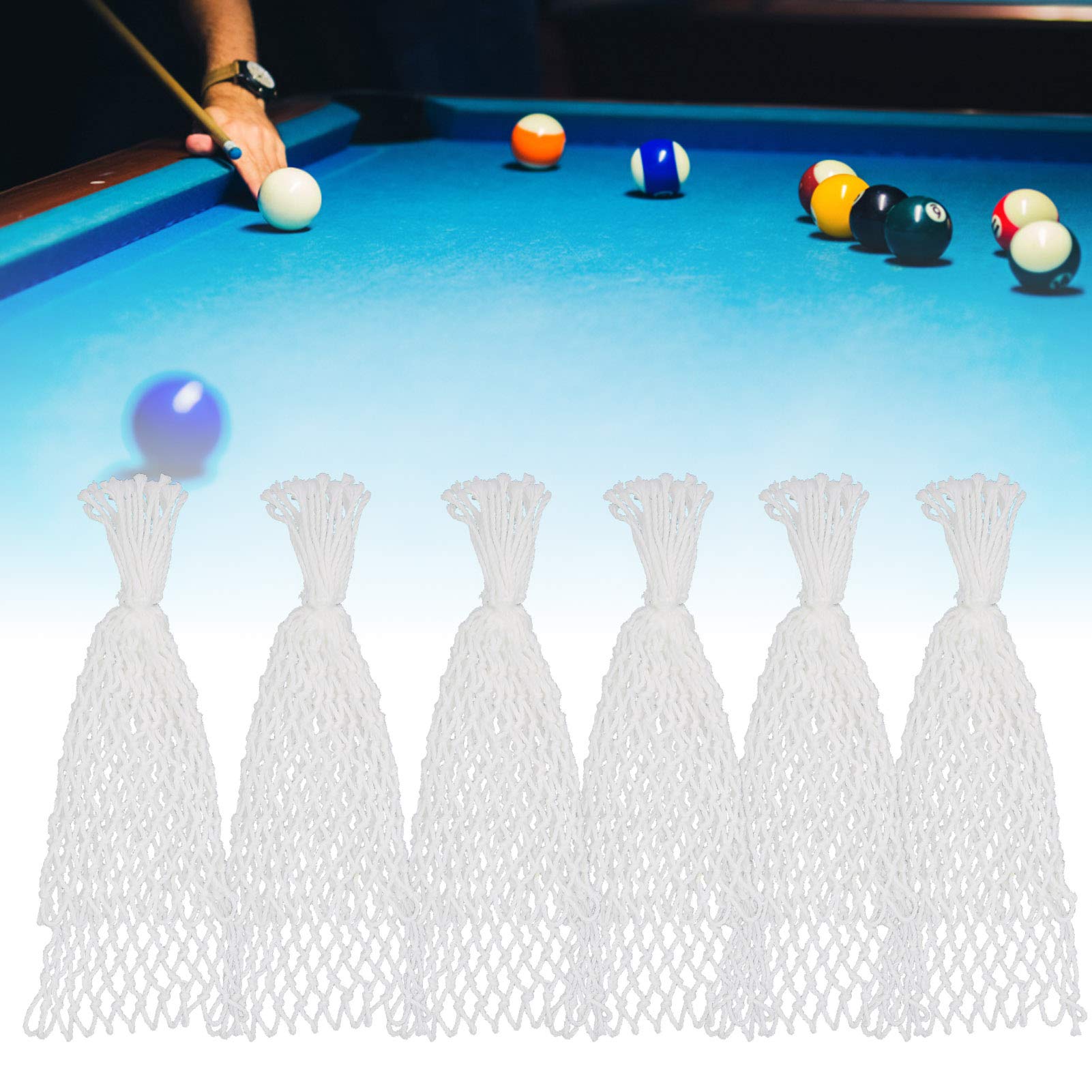 Cryfokt Filet de Billard, Sac en de Coton Durable pour Accessoires de Table de Billard, Lot de 6, adapté aux Clubs de ou aux Lieux de Divertissement