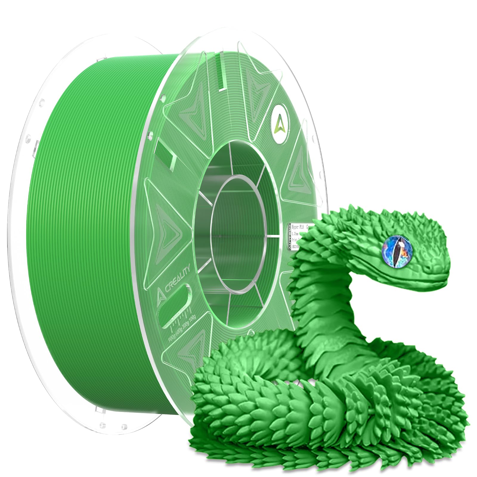 2025 Official RFID Creality Hyper PLA RFID Filament 1.75mm for K2 Plus Combo, High Speed 30-600mm/s 3D Printer Filament, 1kg(2.2lbs)/Spool Hyper PLA RFID Support CFS, for Most 3D Printers Green-image-33