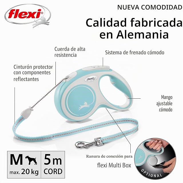 Foto 2 de 7 de Flexi New Comfort M Cordón 5 m (Azul Claro)