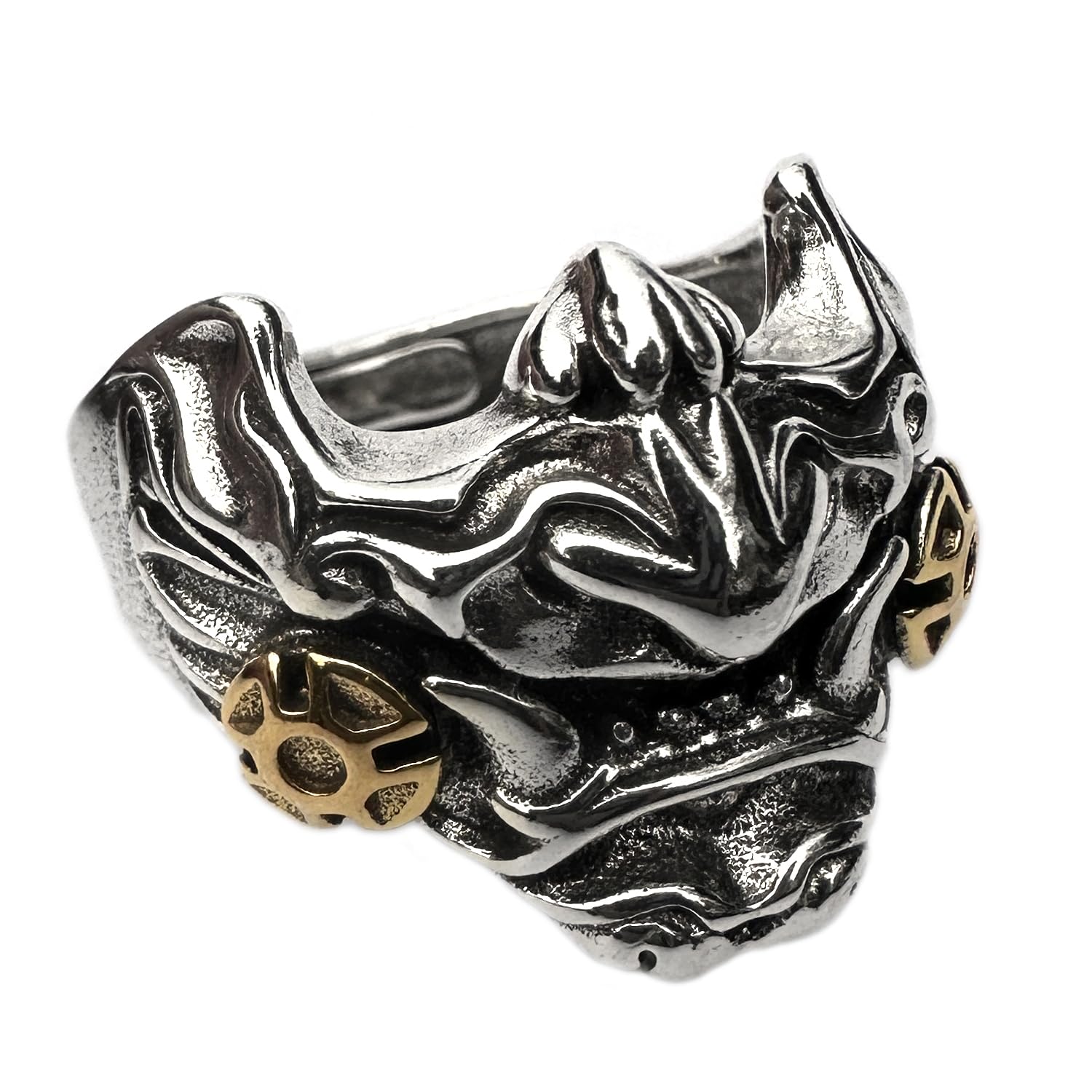 JWM Men's Rings Silver Plated Brass Ring for Men Women Adjustable Open Rings, Exquisite Packaging