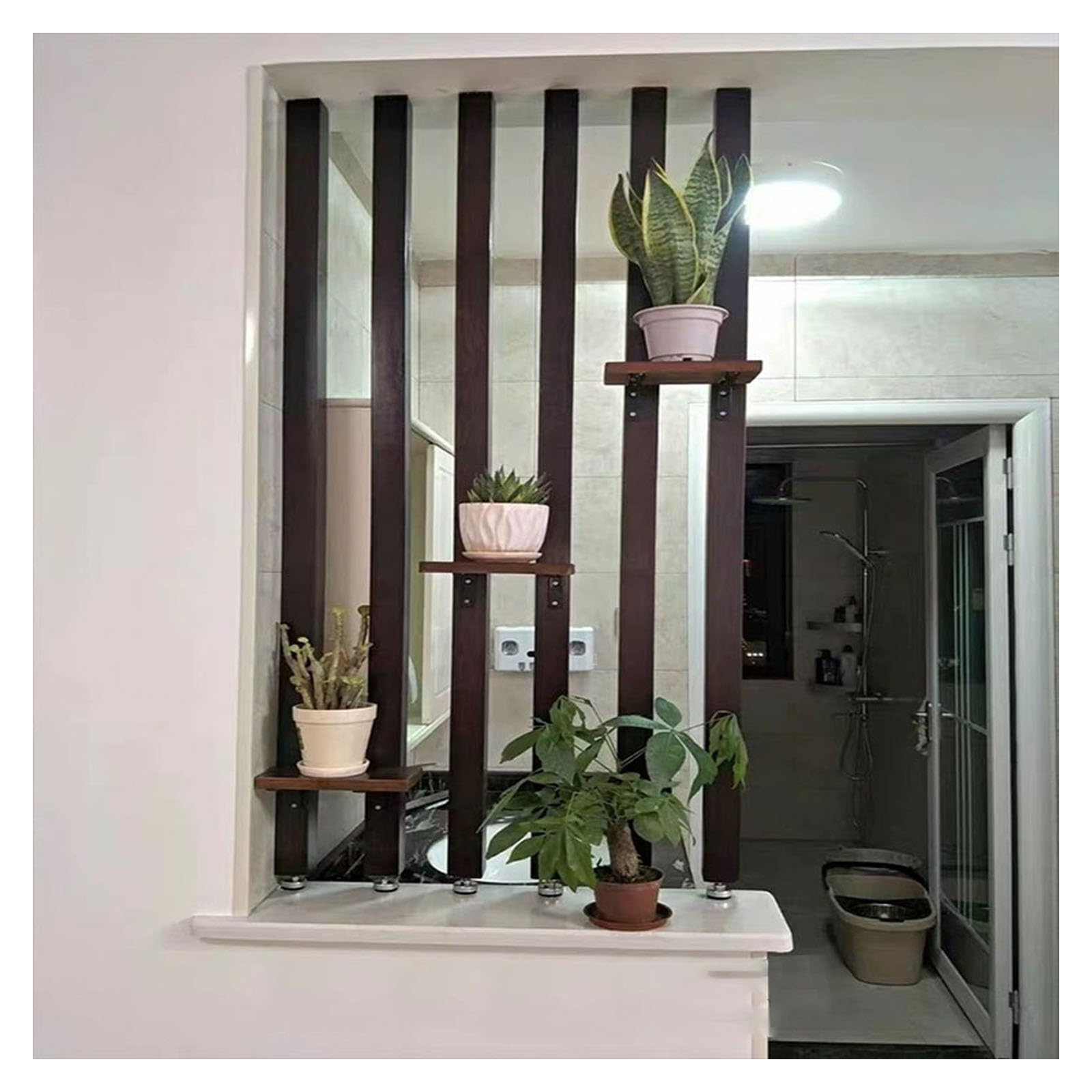 Floor to ceiling room divider,Corridor/Stairwell Wall Partition Column,Floor to Ceiling Wall Partition Post Room Divider Adjustable Height,for Entrance Restaurant Office(4-pcs,200cm/78.7in/6.56ft)