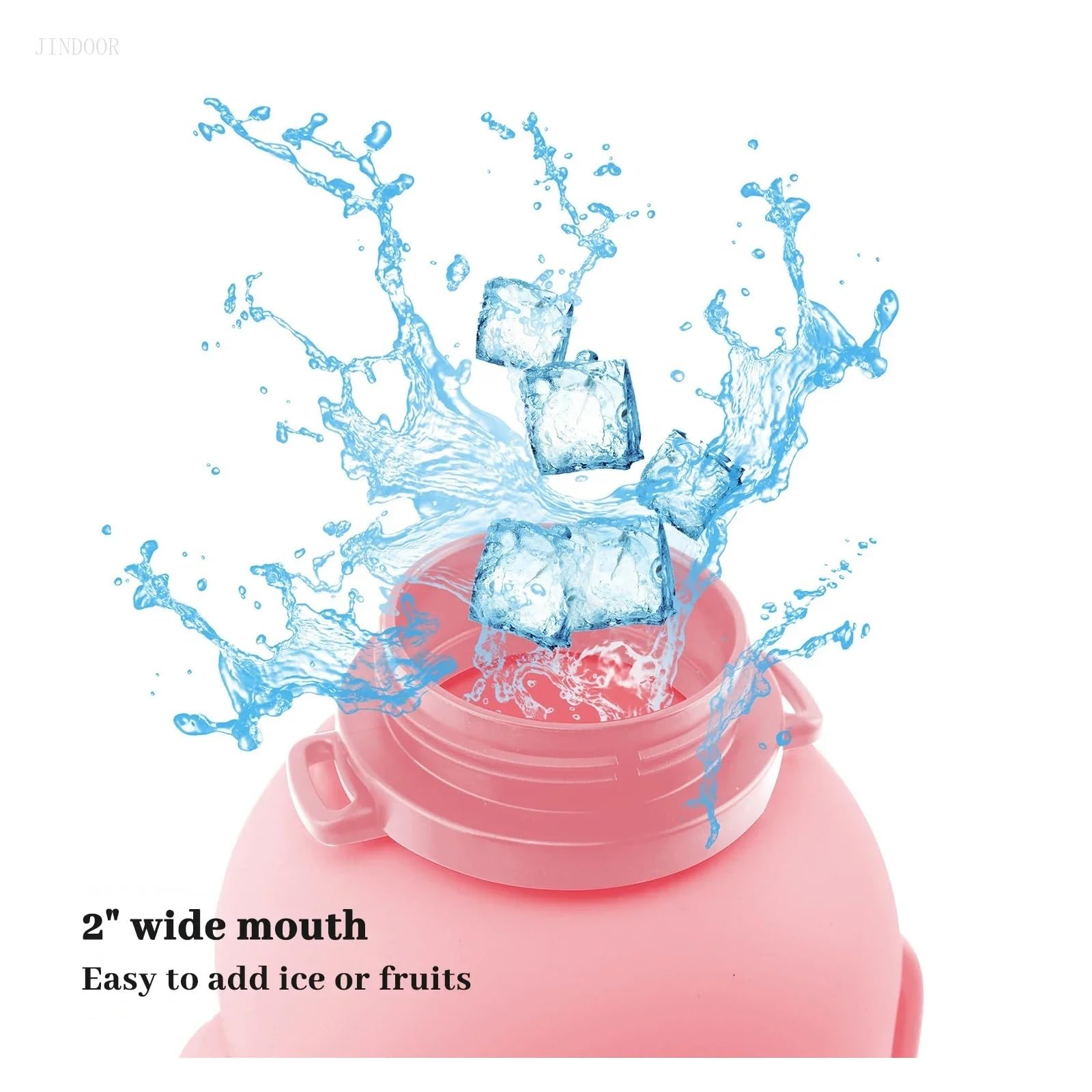 Outdoor-Sport-Wasserflasche mit Deckel und Strohhalm Home 2L Silikon Faltbare Wasserflasche Kreativer tragbarer Fitness-Reisebecher Faltbare Reisetasse(Grey)