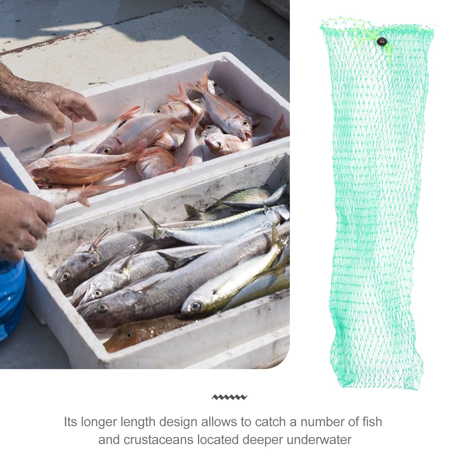 Mipcase Lot De 4 Filets De Pêche Tissés À La Main Capacité avec Cordon De Serrage Sécurisé pour La Pêche en Rivière 2 Pièces X 4
