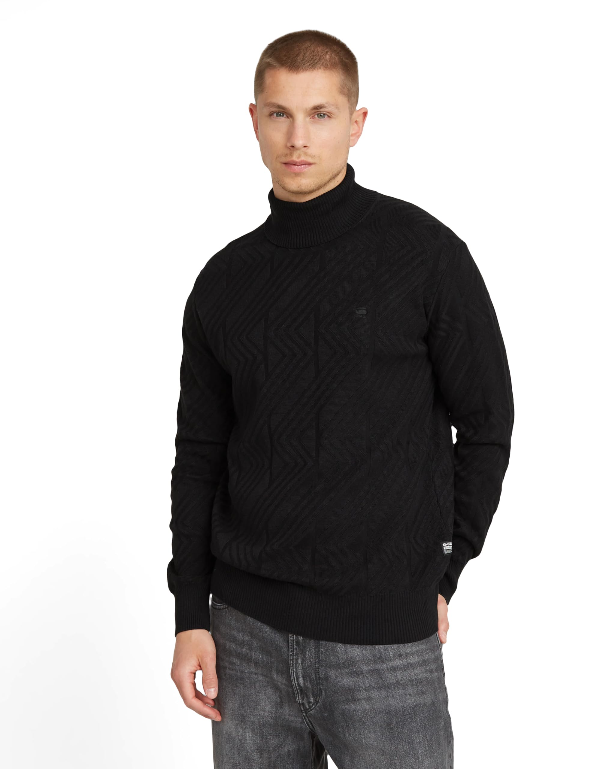 G-STAR RAW Bluza Mężczyźni Zig-zag Structure Turtle Knit